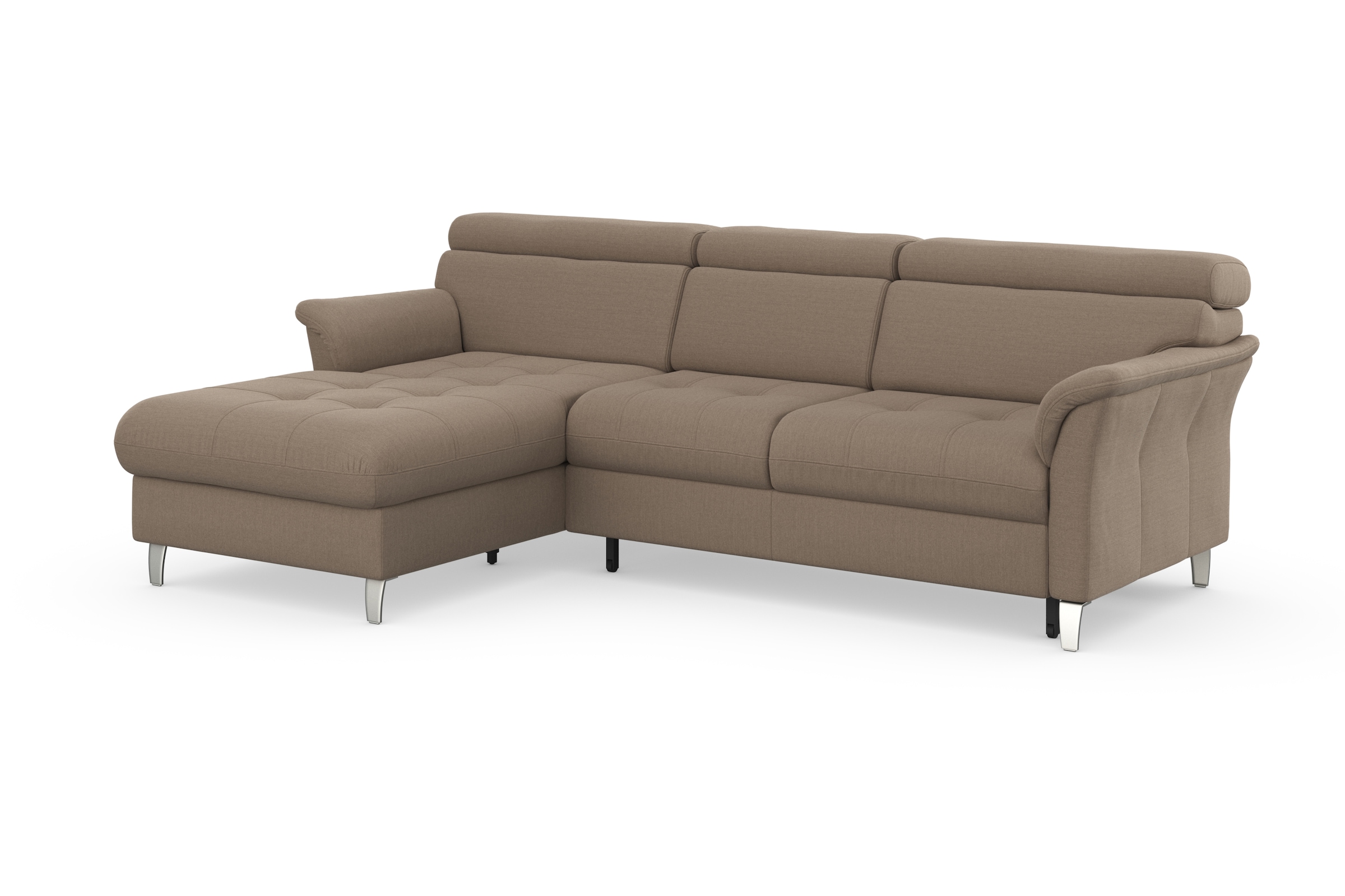 sit&more Ecksofa »Marano L-Form«, inklusive Kopfteilverstellung, wahlweise mit Bettfunktion, Bettkasten