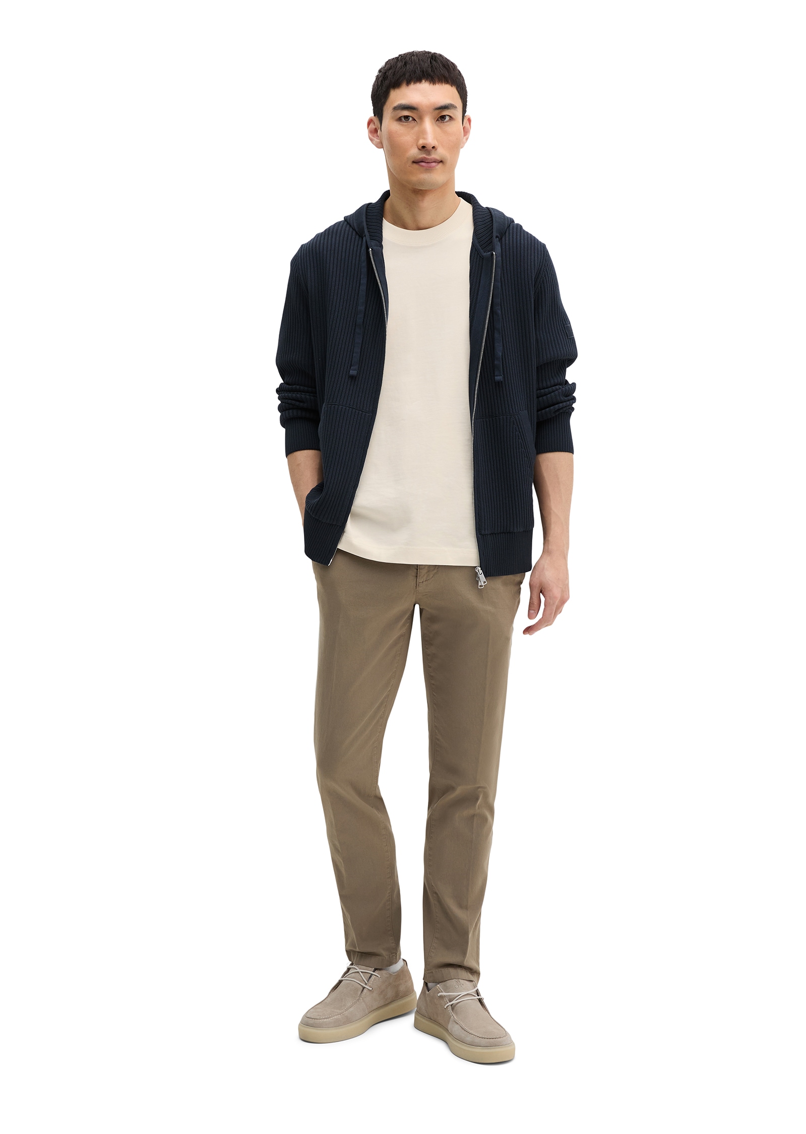 Marc O'Polo Cardigan à capuche regular Fit, geteilte Kängurutasche