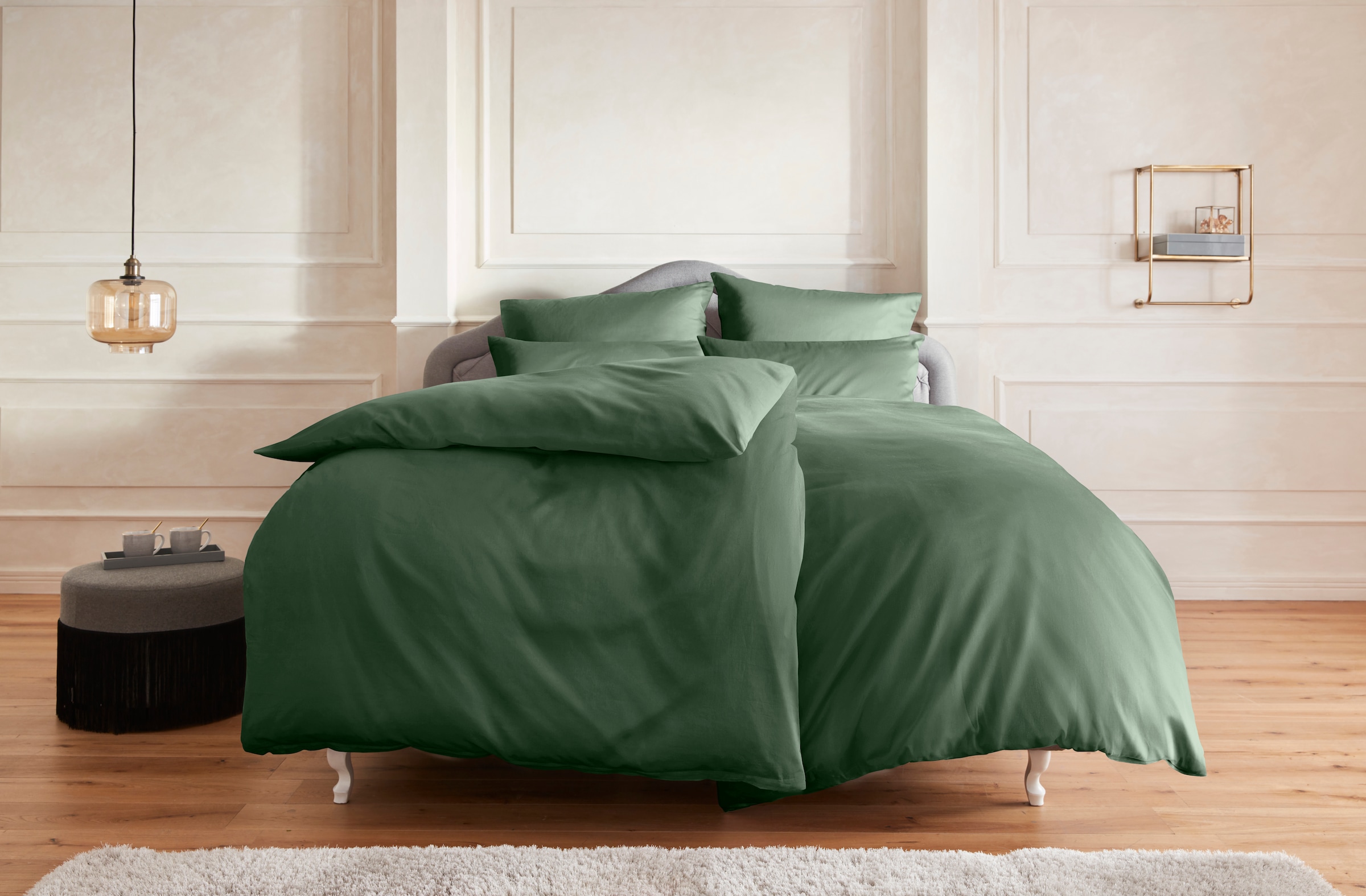 Guido Maria Kretschmer Home&Living Bettwäsche »Mila, in Satin Qualität, atmungsaktiv, Flächengewicht 120 g/m², hergestellt aus 100% Baumwolle, unterstützt Cotton made in Africa, Bett- und Kopfkissenbezug mit Reissverschluss.