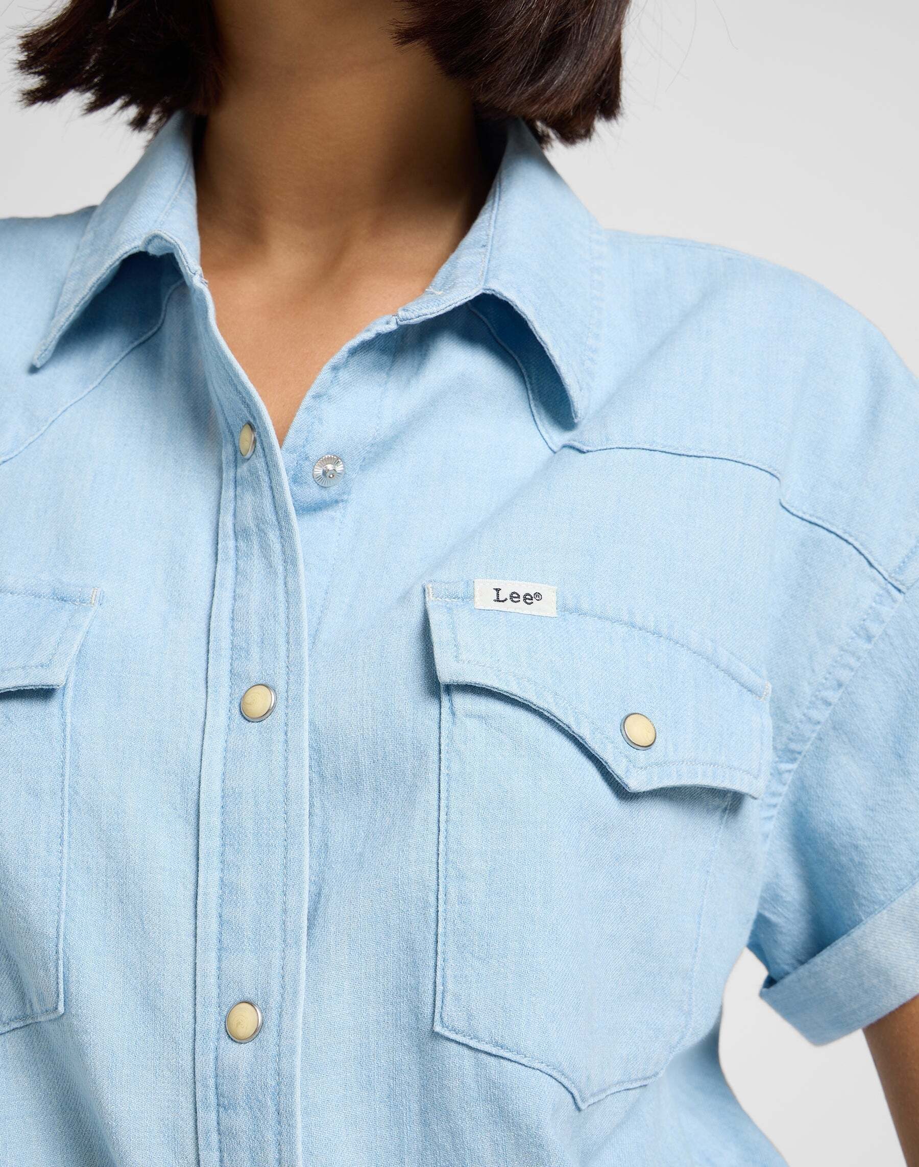 Lee® Jeansbluse »Lee Jeanshemd Crop Tied Western Shirt«