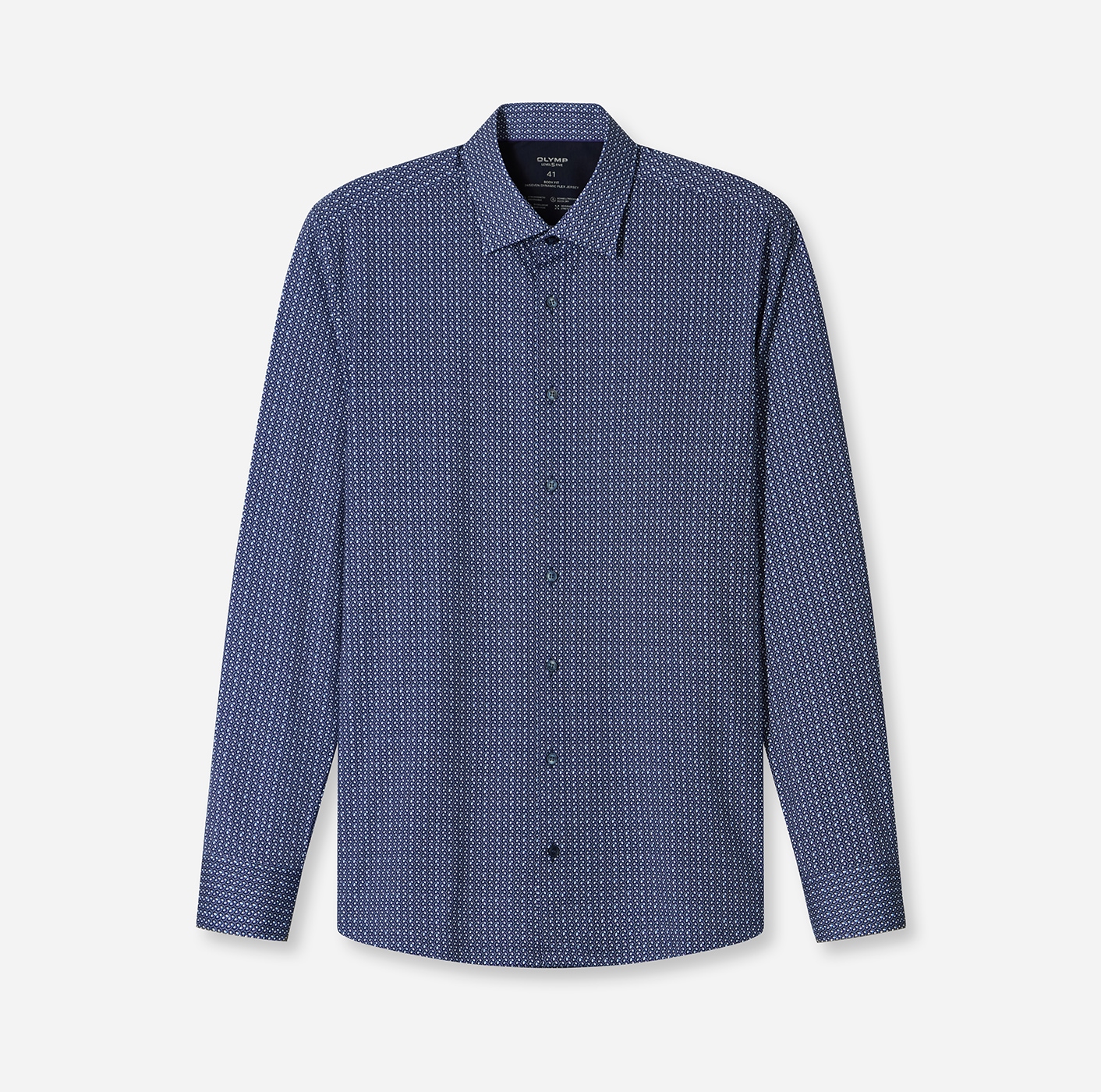 OLYMP Langarmhemd »24/7 - Level 5« Atmungsaktiv, dehnbar, body fit, New York Kentkragen, Flex Jersey