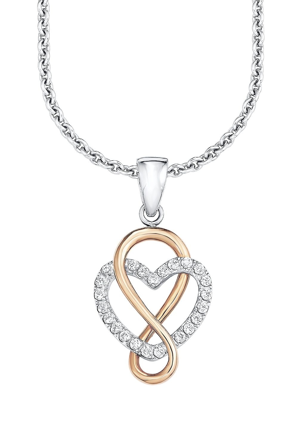 Image of s.Oliver Kette mit Anhänger »9081684, Herz Unendlichkeitsschleife/Infinity«, mit Zirkonia bei Ackermann Versand Schweiz