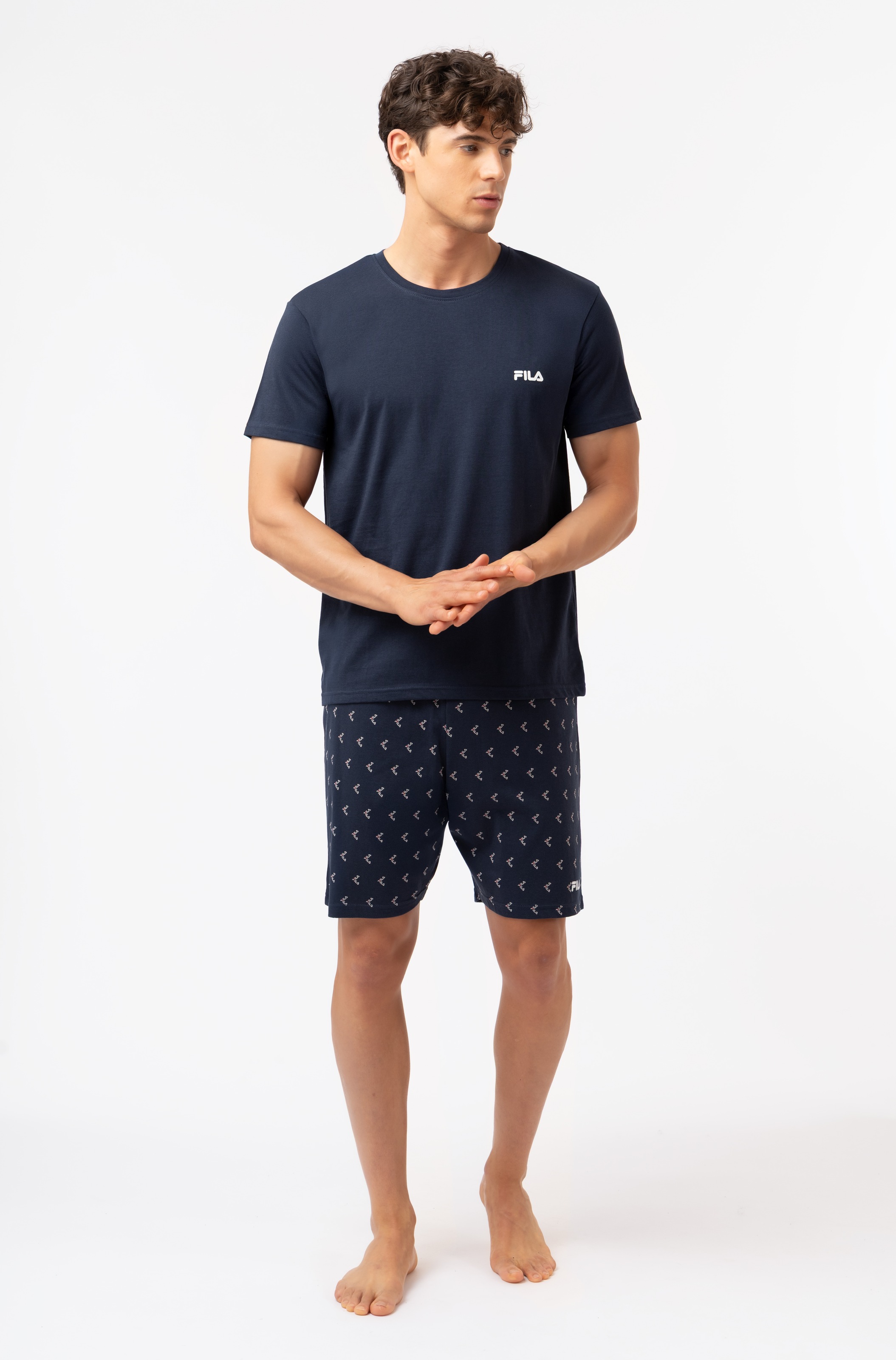 Image of Fila Shorty 2 mit Rundhalsausschnitt, Kurzarm, Cotton