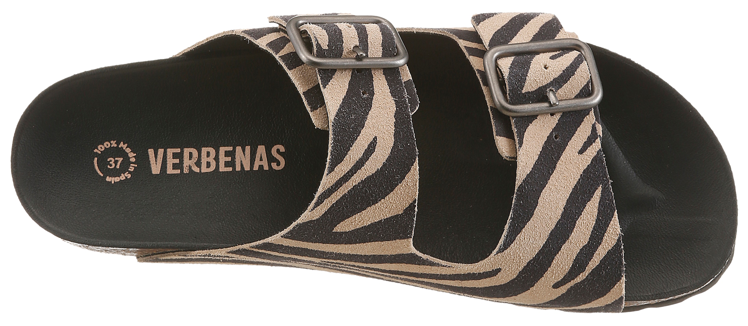 VERBENAS Pantolette »RANDEL ZEBRA«  chaussure d'été, pantoufle, chaussure de vacances avec deux boucles réglables