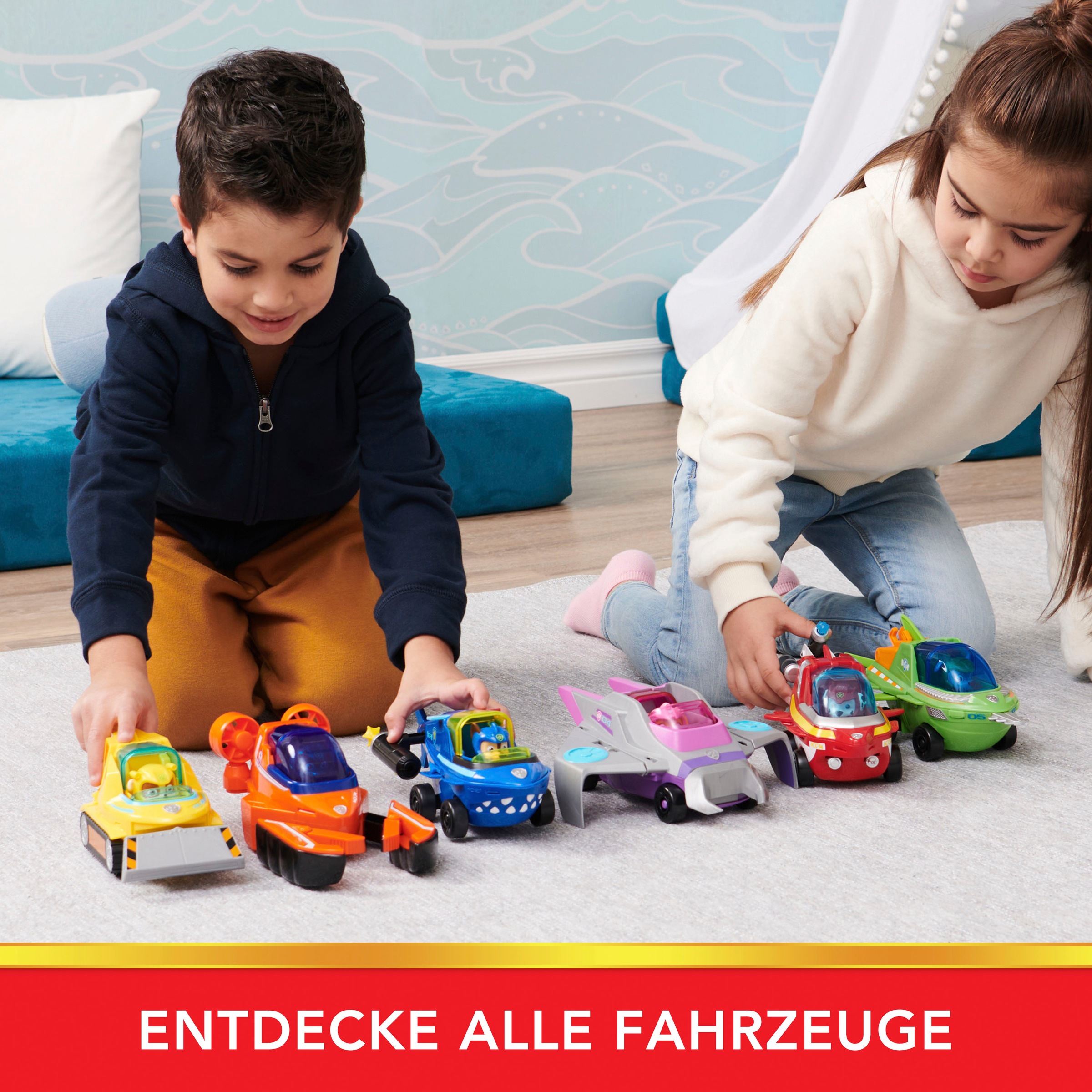 Spin Master Voiture-jouet »Paw Patrol - Aqua Pups - Basic Themed Vehicles Solid Rubble« mit Funktionen