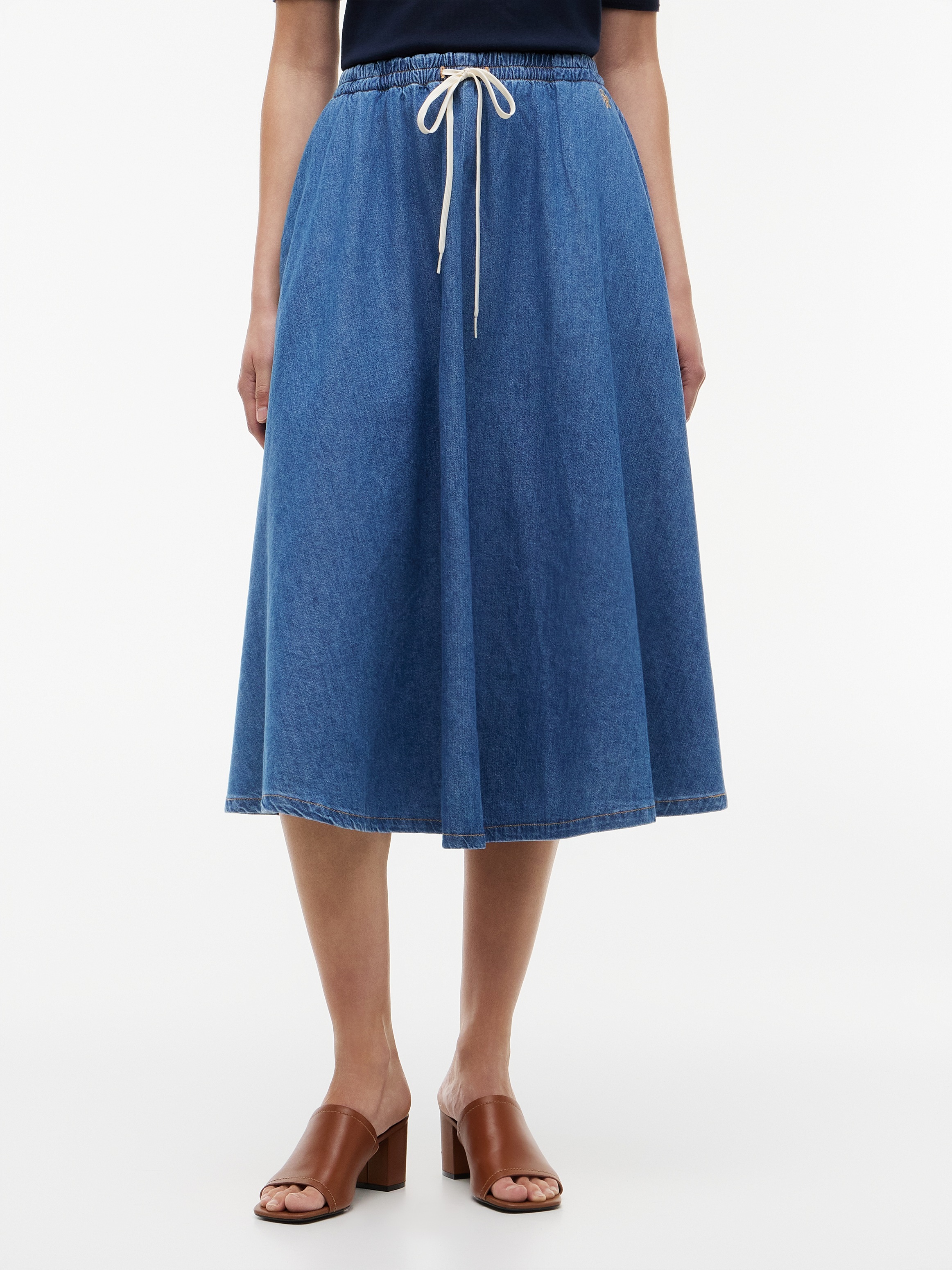 Image of Tommy Hilfiger Jeansrock "MIDI FLARED SKIRT MIA RW" Baumwolle, in ausgestellter Form