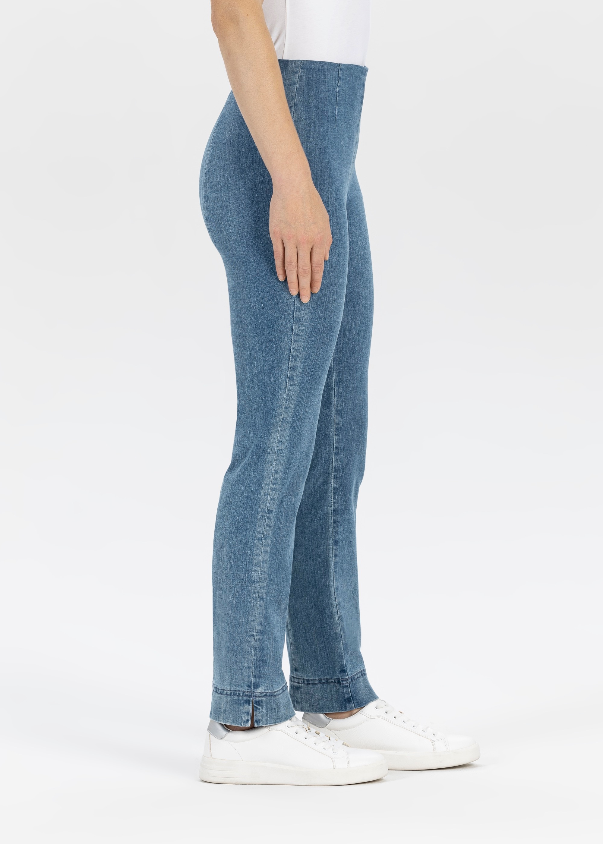 Stehmann Pantalon stretch  in blauer Waschung