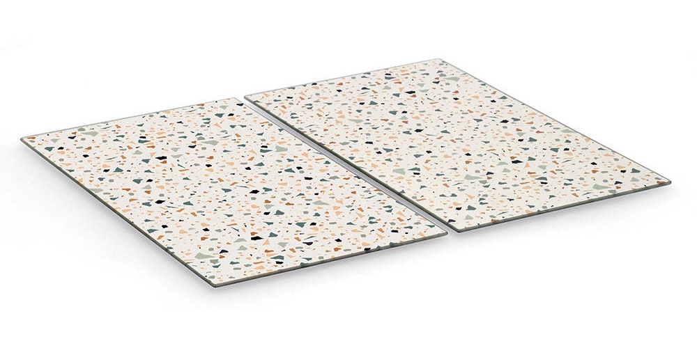 Zeller Present Schneidebrett »Herdabdeck-/Schneideplatten-Set "Terrazzo", 2-tlg.« Moderne Platte aus Sicherheitsglas