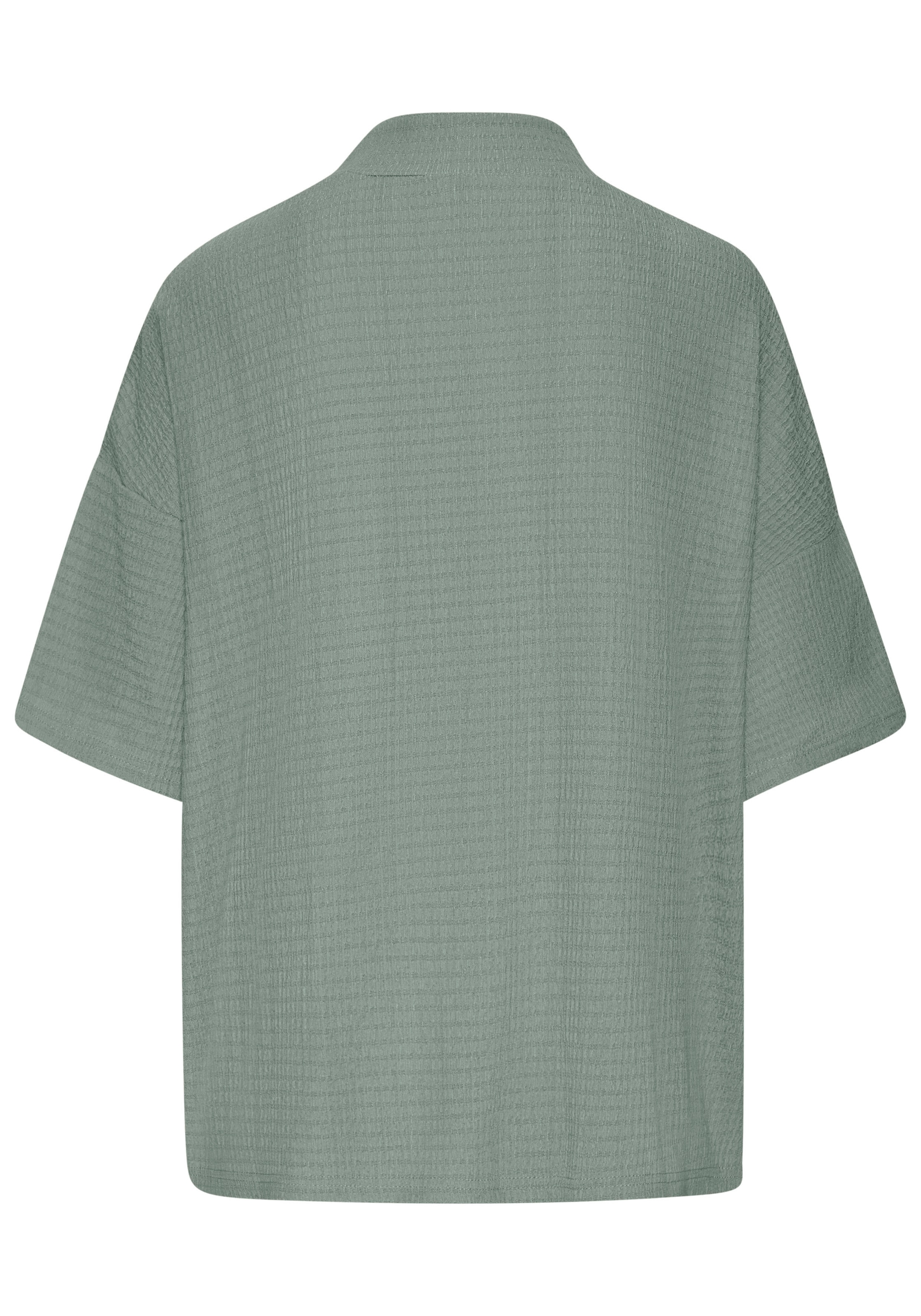 LASCANA Kurzarmshirt »mit Stehkragen«, aus bügelfreier Crêpe-Qualität