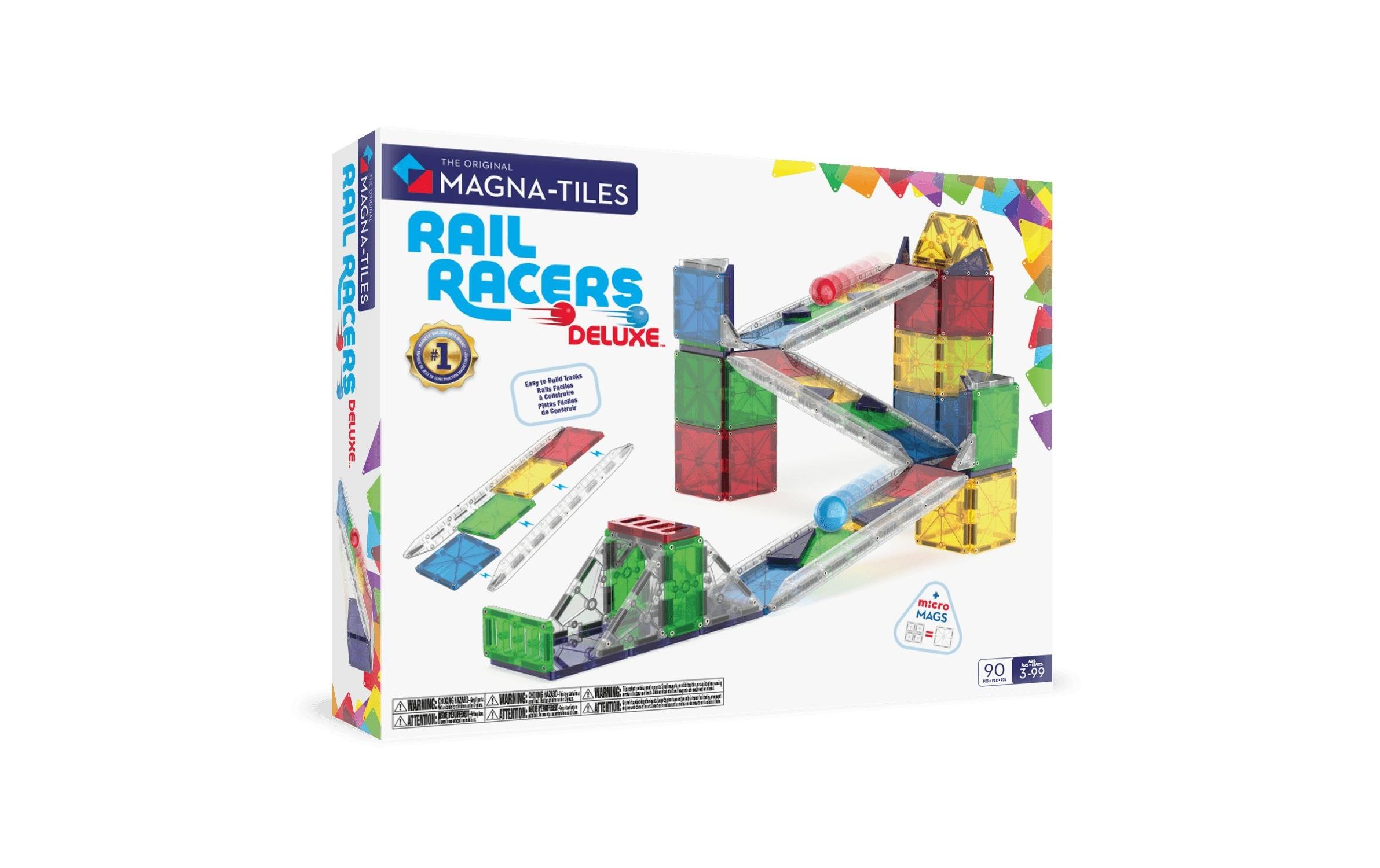 Image of Steinbaukasten "Magna-Tiles Rail Racers Deluxe 90 Teile"
