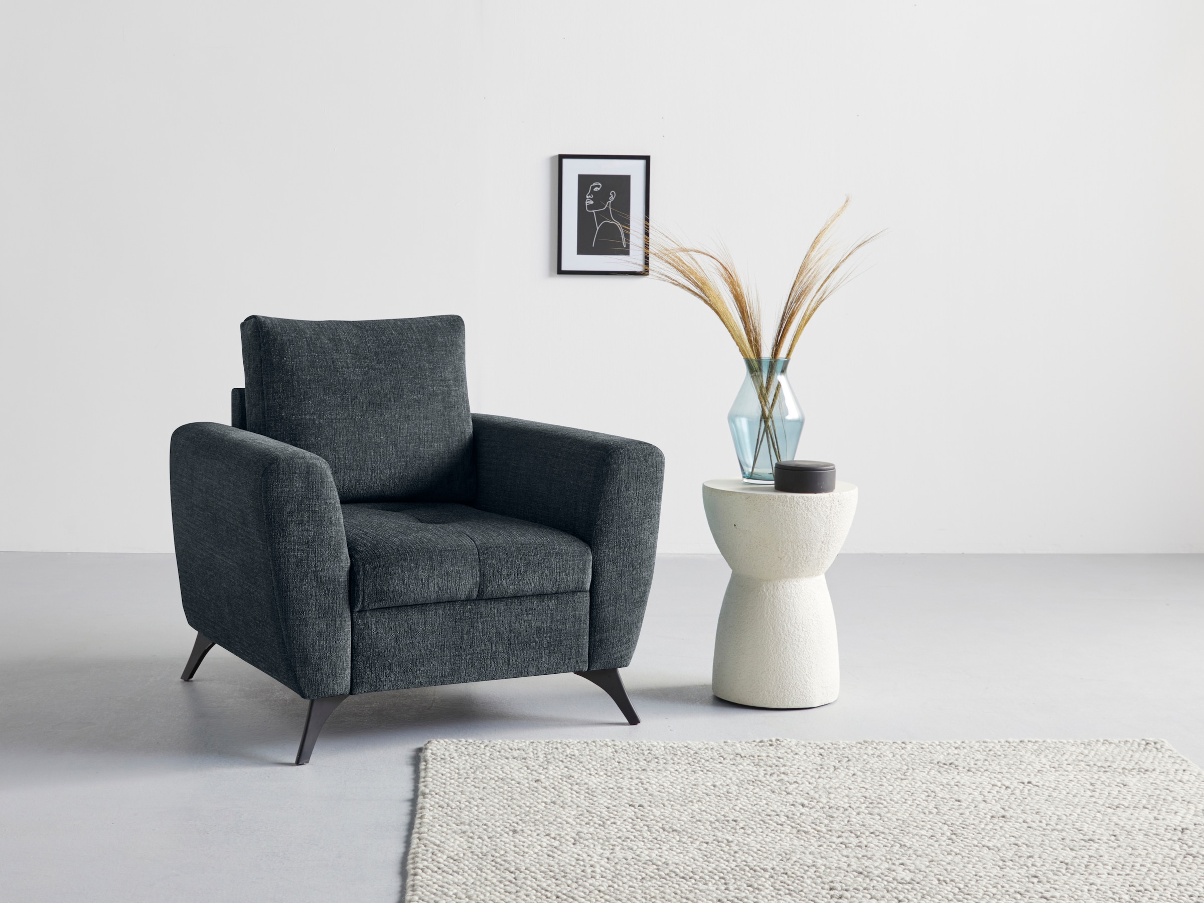 INOSIGN Sessel »Lörby«, auch Steppung Aqua feine mit im Kissen Sitzbereich, clean-Bezug, lose