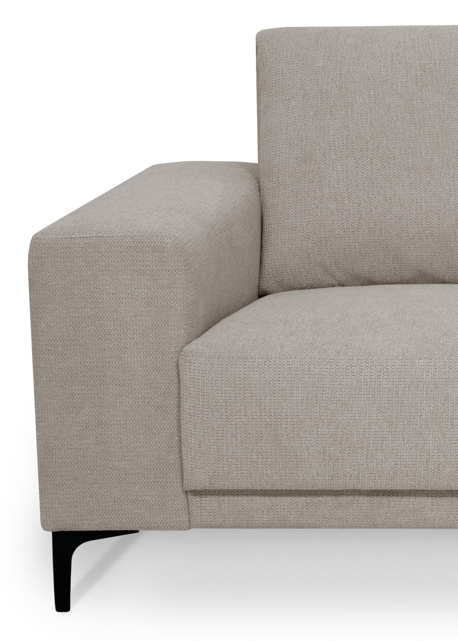 Places of Style Ecksofa »Xander, L-Form,«, Breite 280 cm, Soft-Touch Chenille, schwarze Metallfüsse