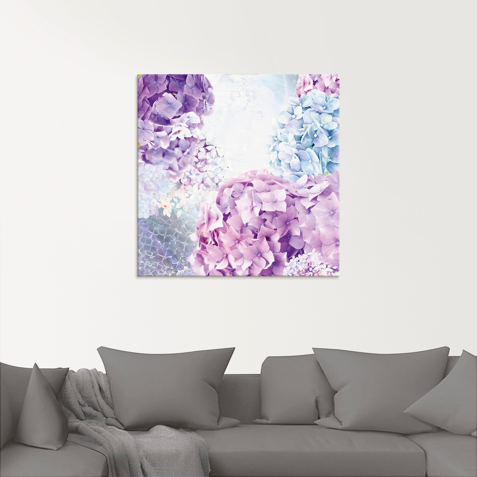 Artland Glasbild »Blau und Pink Hortensie« Blumen 1 Stk. tlg. in verschiedenen Grössen