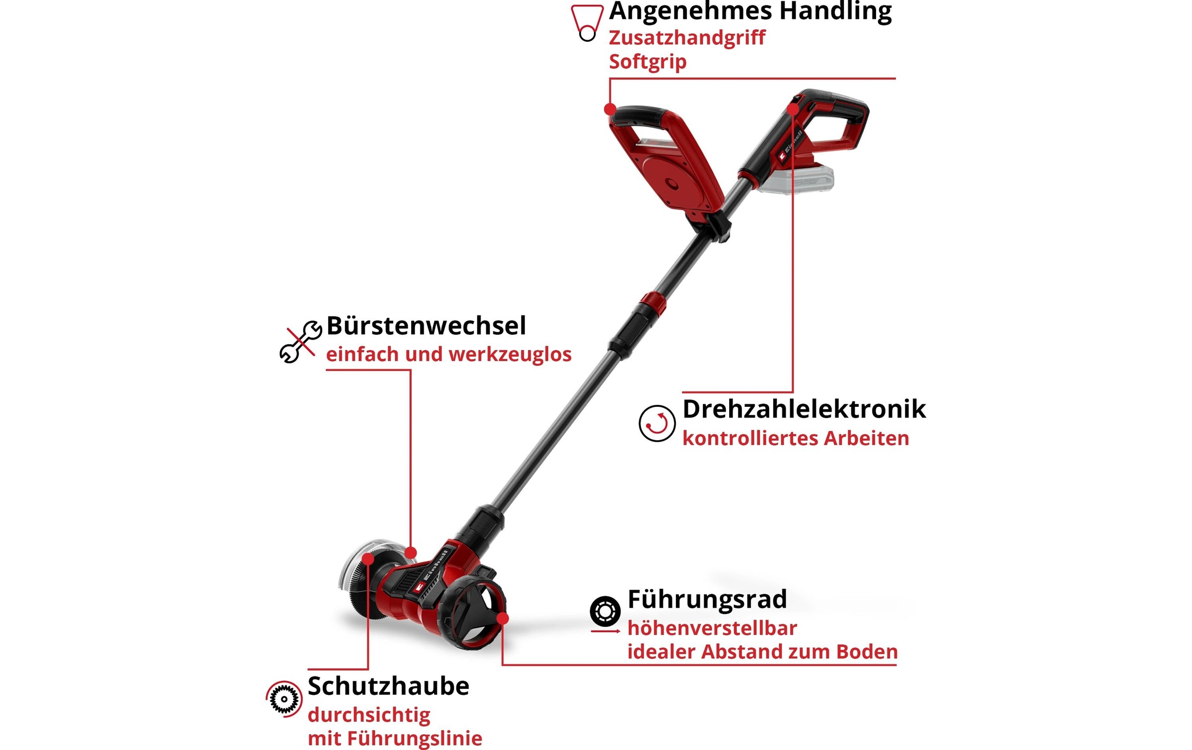 Einhell Brosse à joints à batterie »GE-CC 18/110 Li E-Solo« ohne Akku und Ladegerät