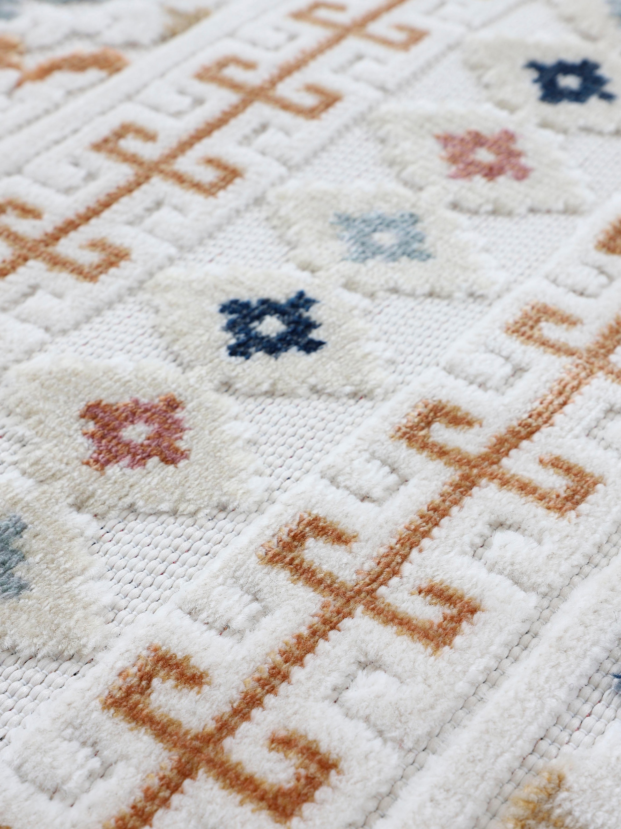 carpetfine Teppich »Deja 103« rechteckig 4 mm Höhe robustes Flachgewebe, Floral, In- und Outdoor, Läufer