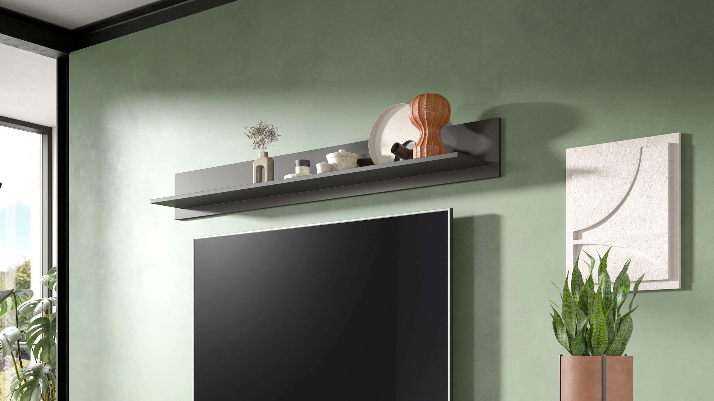 Home affaire Tableau mural »RHOMBUS, Breite 160 cm« 1 cuis tlg. Wandregal, Wandboard, Wohnzimer, Esszimmer