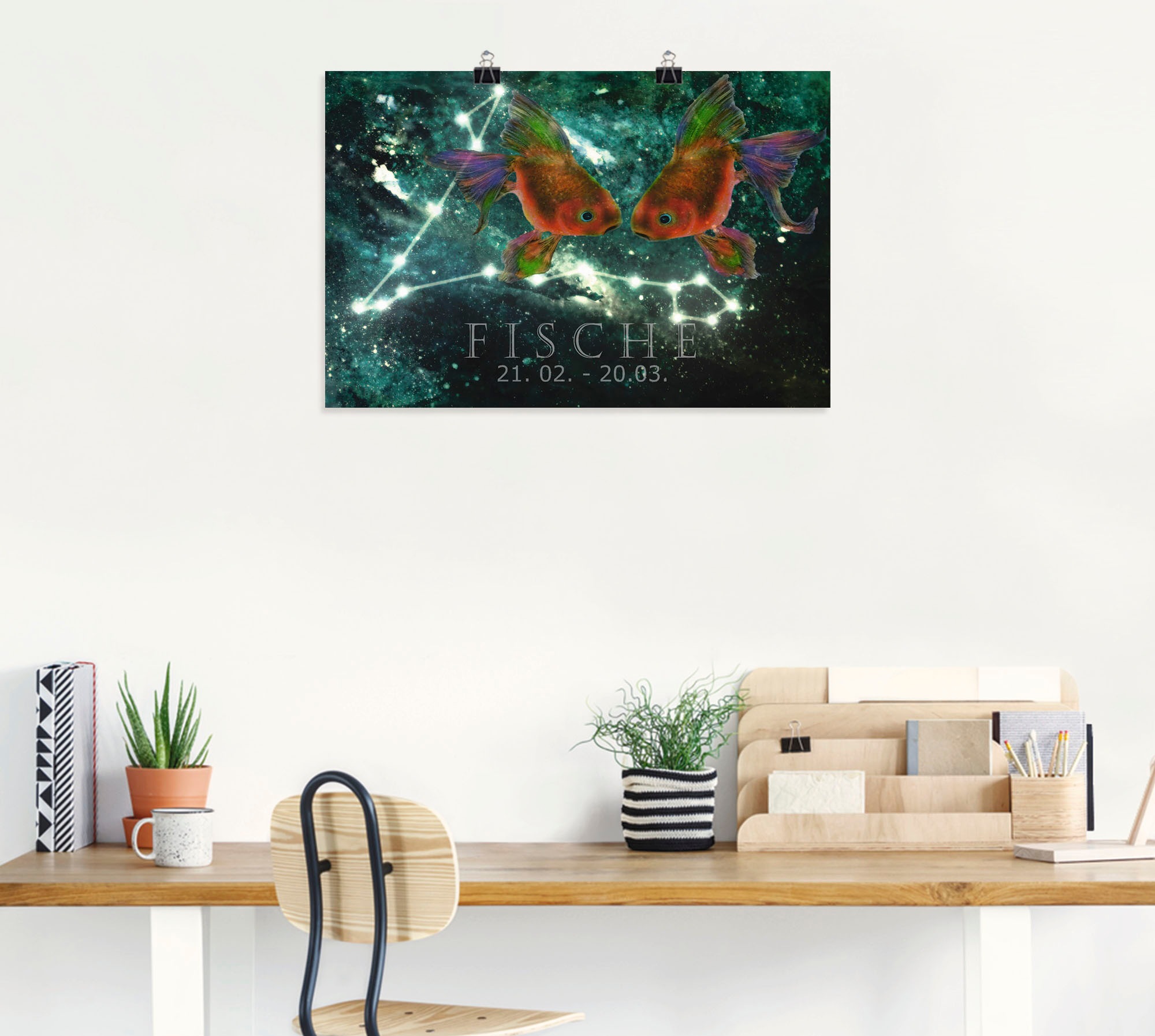 Artland Wandbild »Sternzeichen - Fische«, Bilder von Sternzeichen, (1 St.), als Leinwandbild, Poster in verschied. Grössen