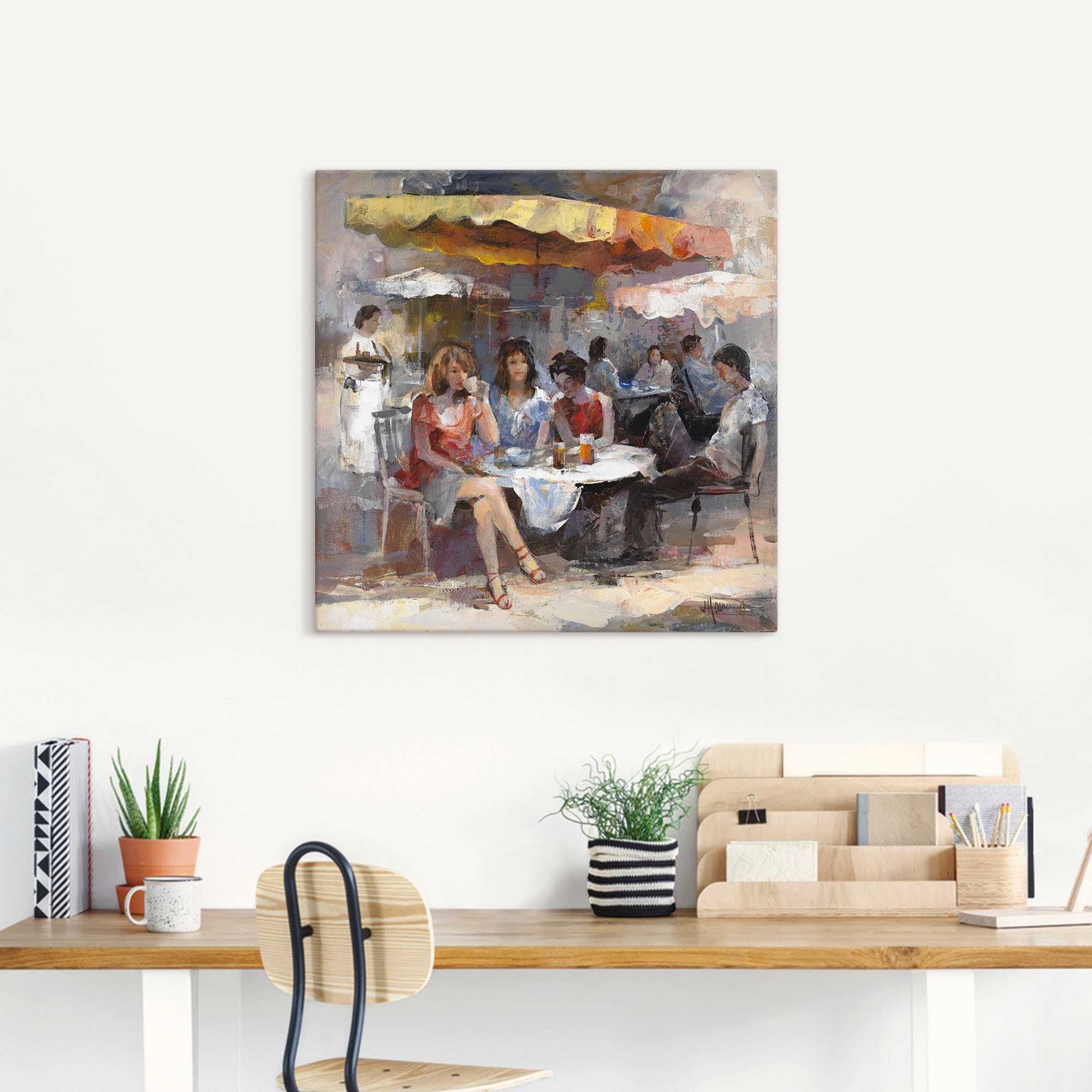 Artland Wandbild »Damen im Café II«, Gruppen & Familien, (1 St.), als Leinwandbild, Wandaufkleber in verschied. Grössen