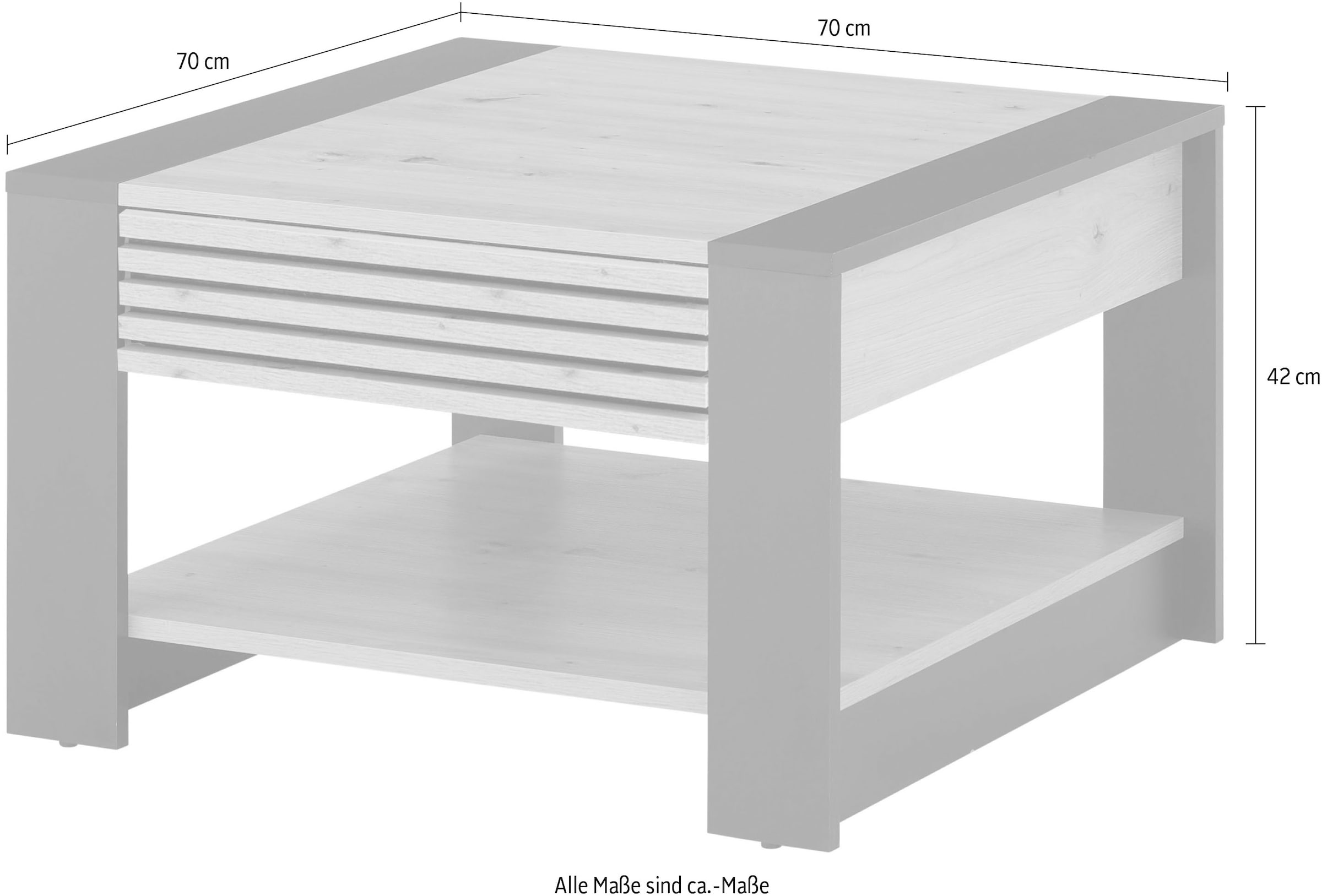Stolkom Table basse »Feli Couchtisch B/H/T 70x42x70 cm« 1 cuis tlg. MDF, fest verleimten Stäbchen