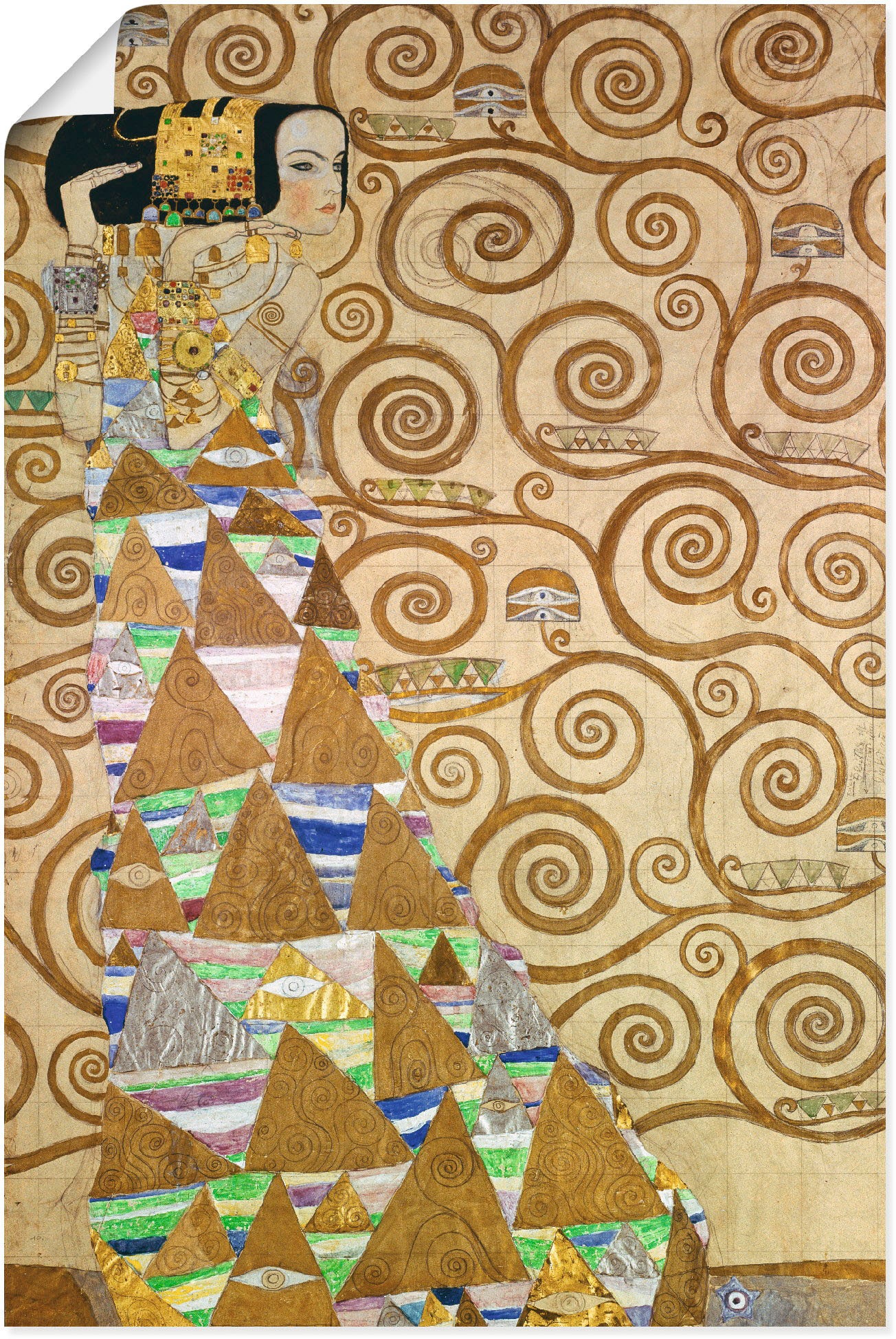 Image of Artland Wandbild »Die Erwartung Vorlage zum Stocletfries«, Frau, (1 St.), in vielen Grössen & Produktarten - Alubild / Outdoorbild für den Aussenbereich, Leinwandbild, Poster, Wandaufkleber / Wandtattoo auch für Badezimmer geeignet bei Ackermann Versand S