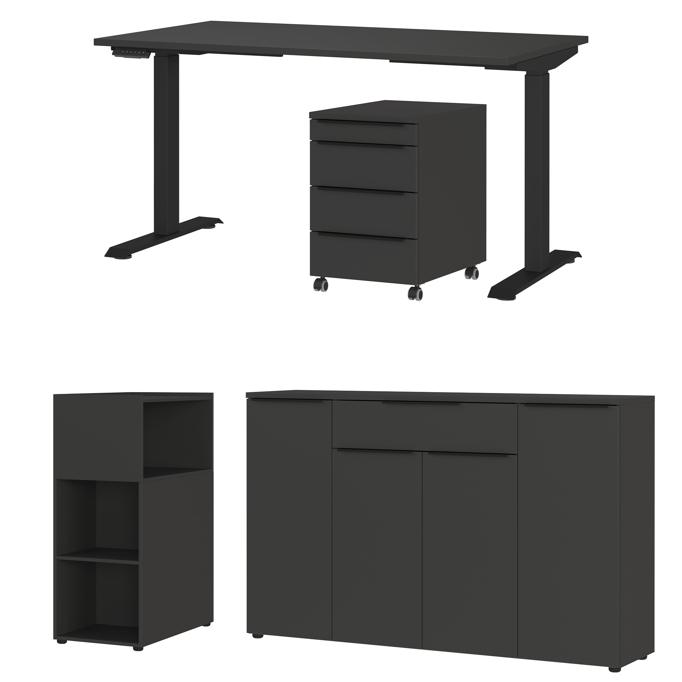 GERMANIA Büromöbel-Set »Mailand« 4 Stk. tlg. inkl. Schreibtisch, Rollcontainer, Raumteiler und Sideboard