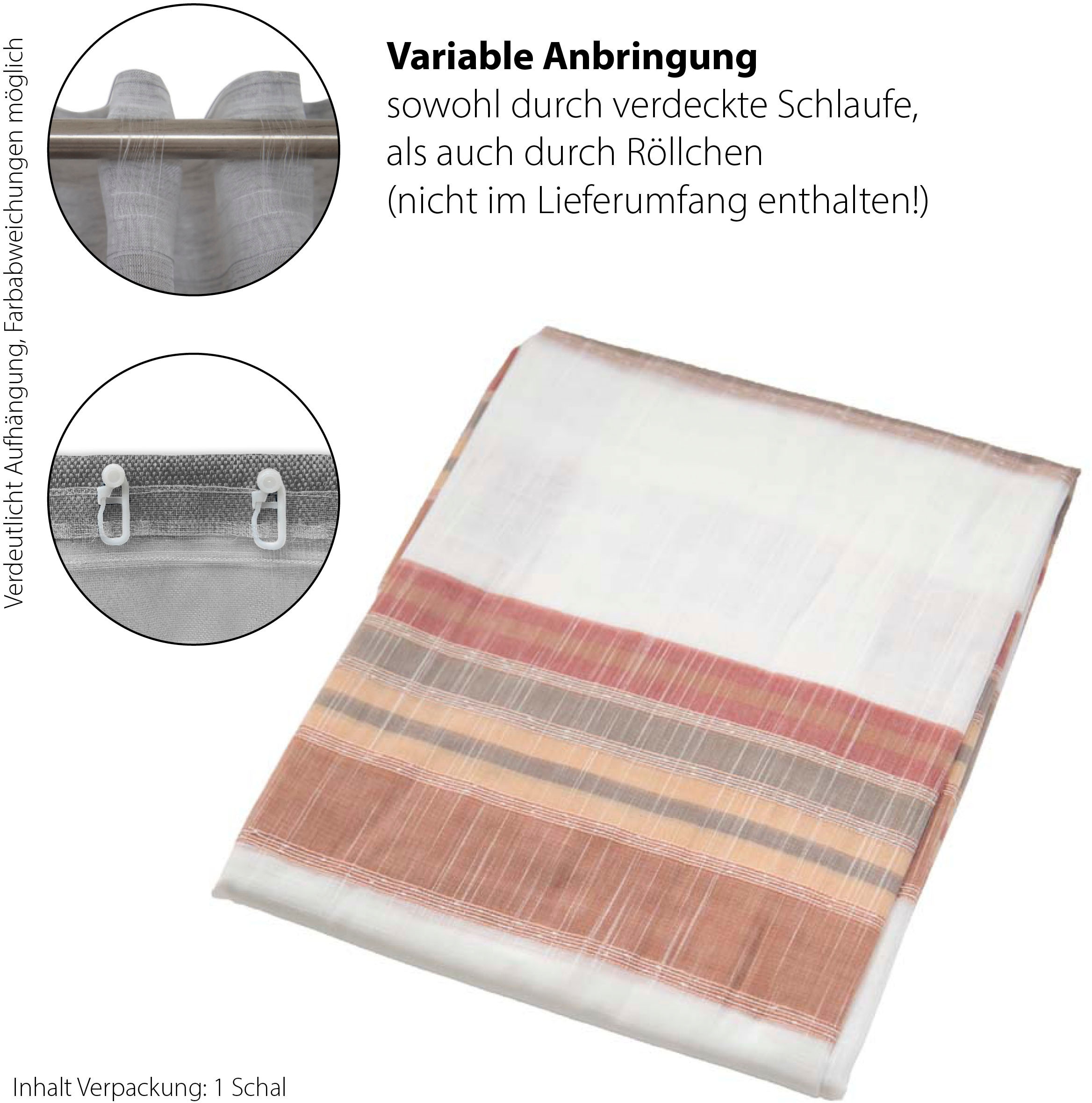 HOMING Gardine »Howard«, (1 St.), Streifen, modern, Farbverlauf, Wohnzimmer, Schlafzimmer