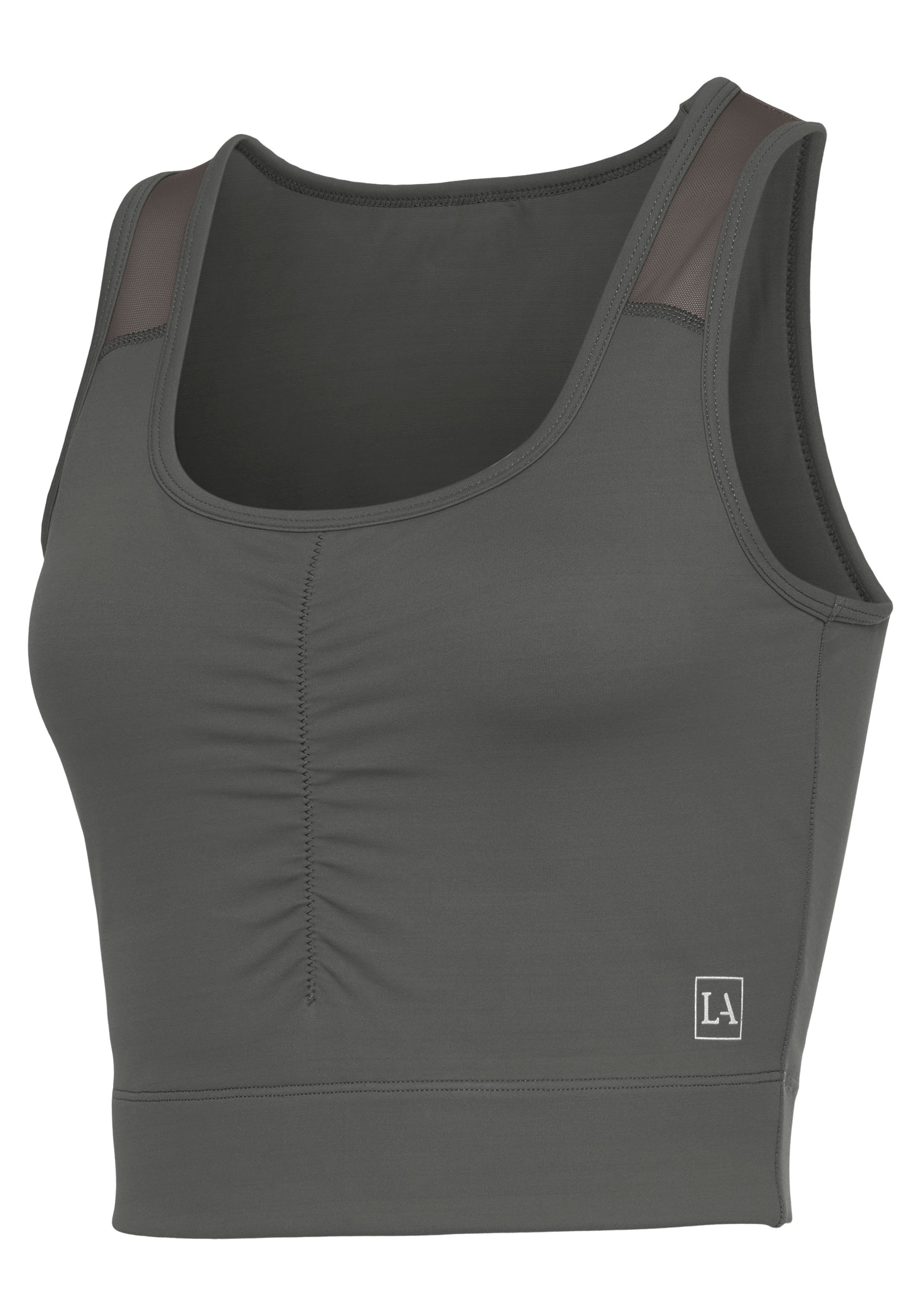 LASCANA ACTIVE Crop-Top »-Sport Top«, mit Raffung und Mesheinsätze