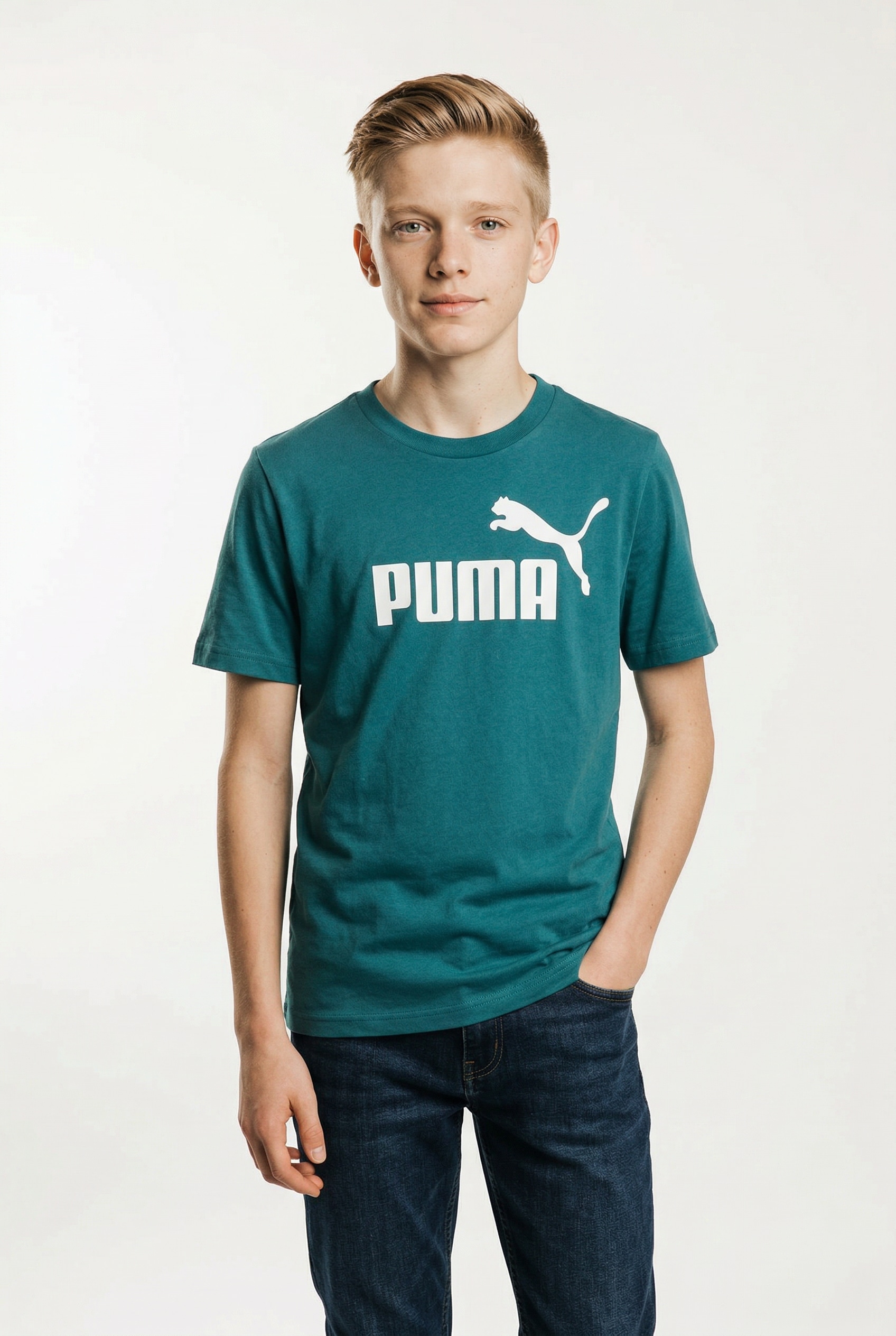 Image of PUMA T-Shirt "ESS NO 1 LOGO TEE B" mit Rundhalsausschnitt, kurzärmlig, ohne Kapuze