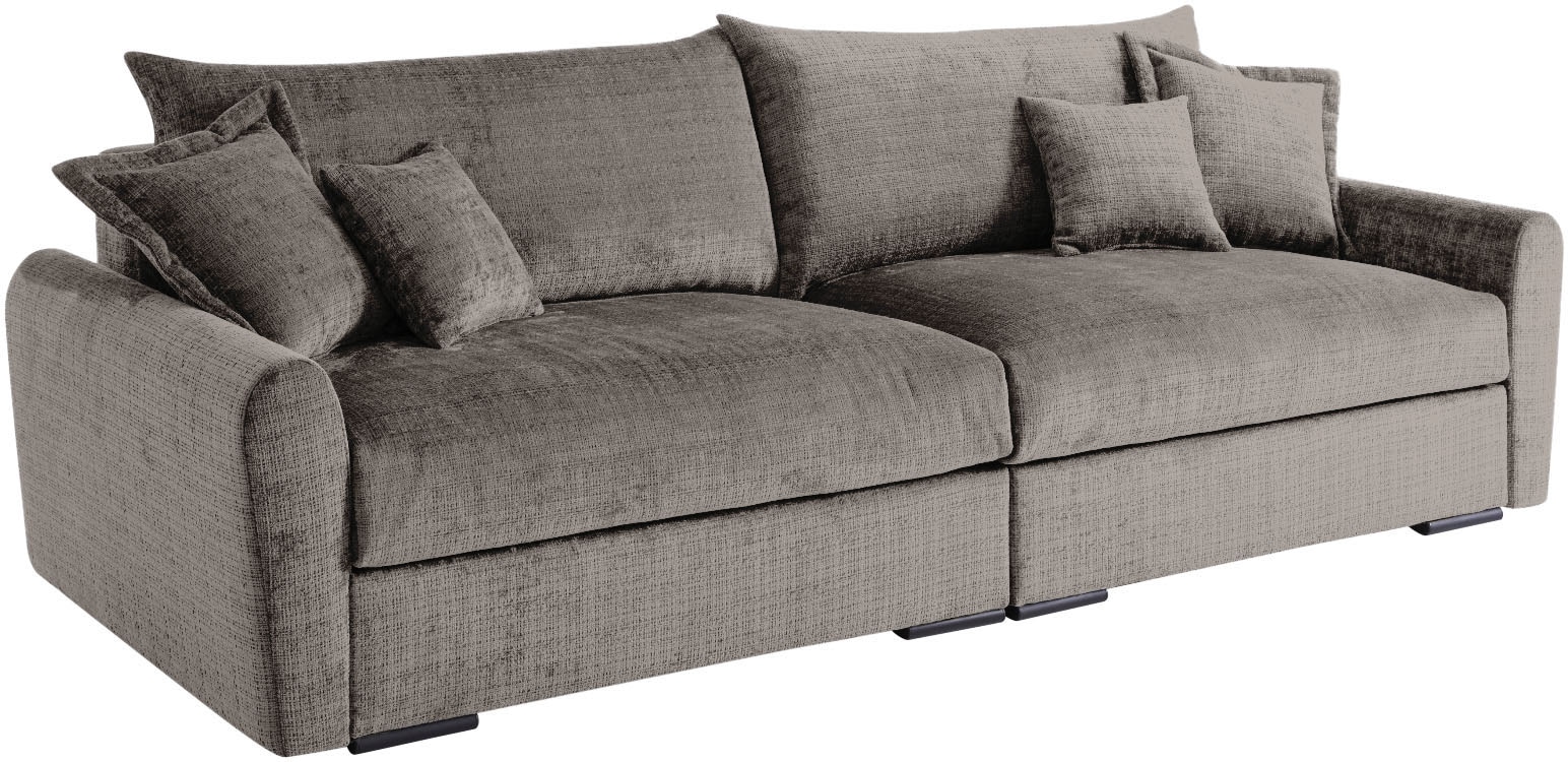 Home affaire Big-Sofa »Finca XXL, B: 247 cm« 4 Zierkissen, Mega-Sofa, in Cord oder Chenille-Struktur, Federkern