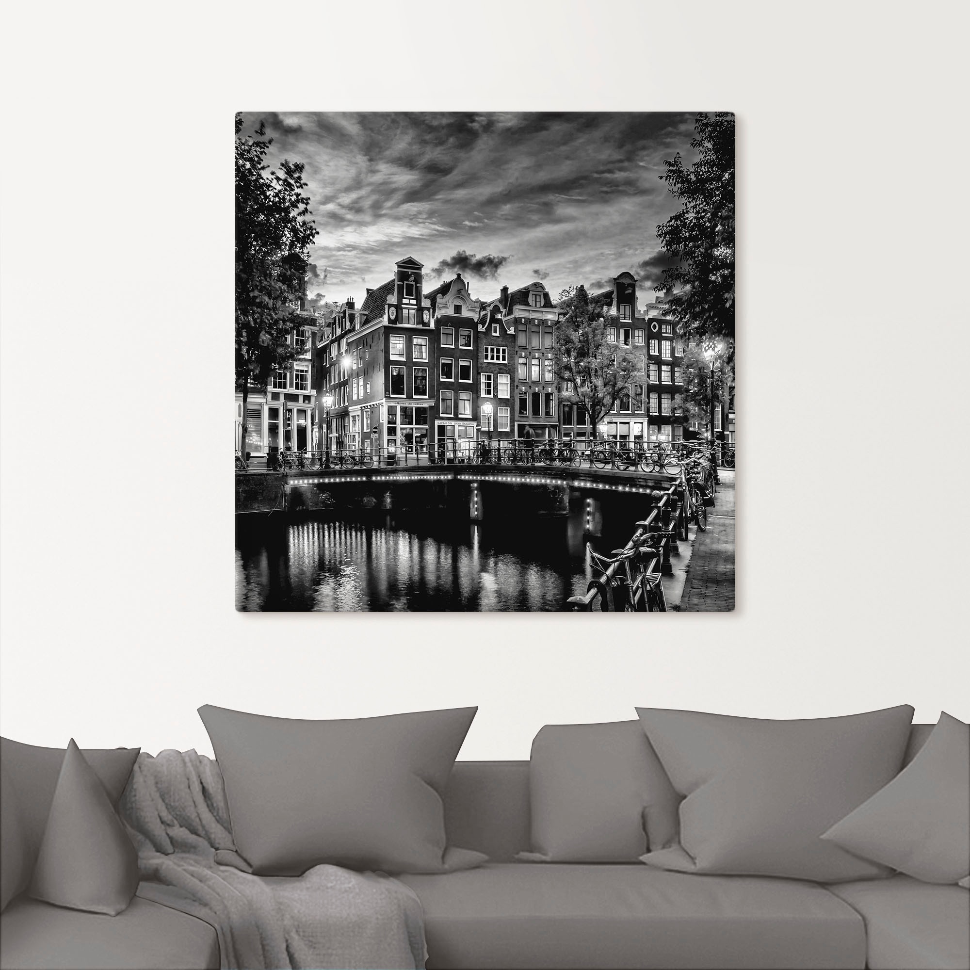 Artland Wandbild »Amsterdam Abendidylle«, Amsterdam, (1 St.), als Leinwandbild, Poster, Wandaufkleber in verschied. Grössen