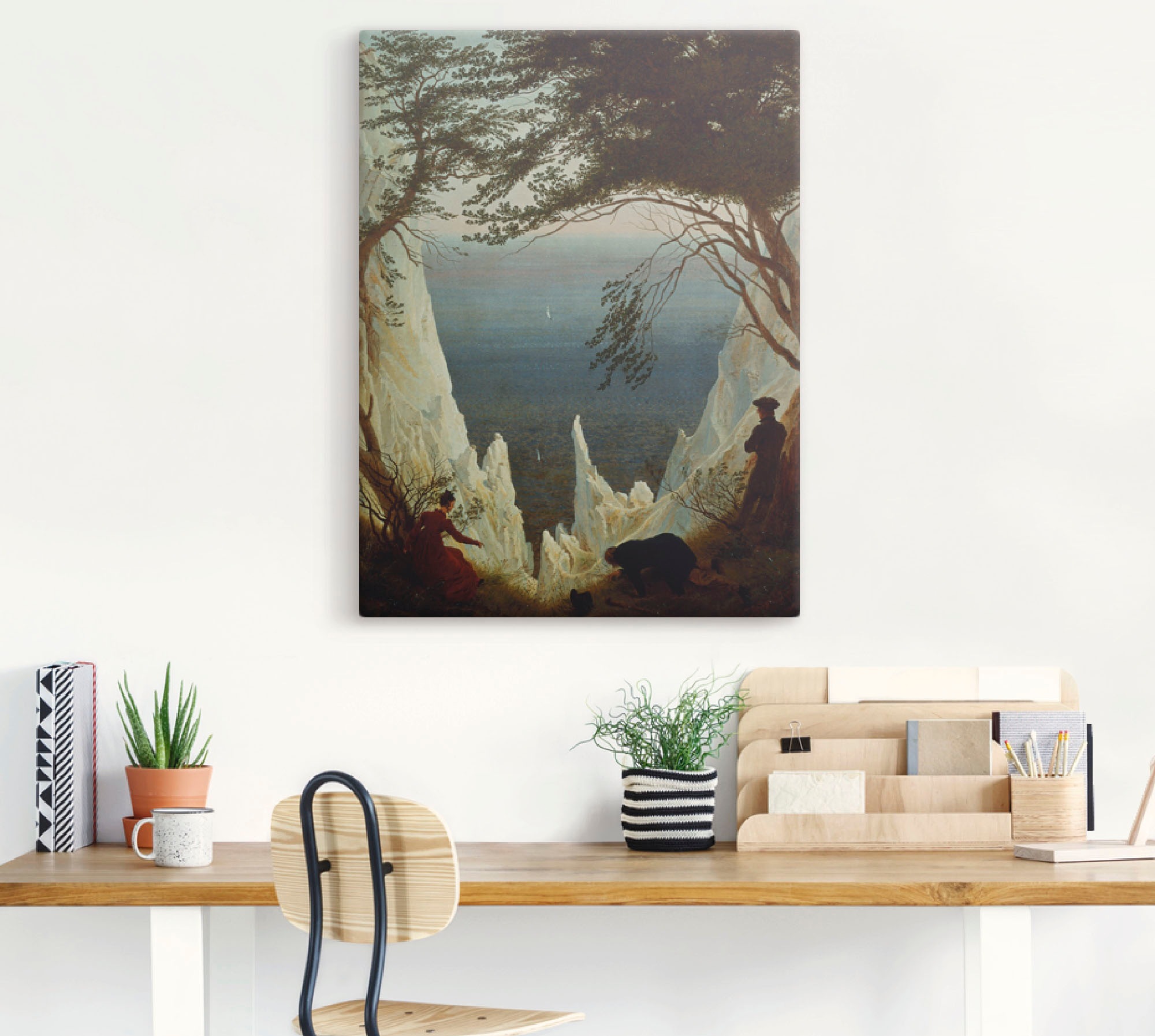 Artland Leinwandbild »Die Kreidefelsen von Rügen. 1818/1819.« Felsen 1 Stk. tlg. auf Holzrahmen gespannt