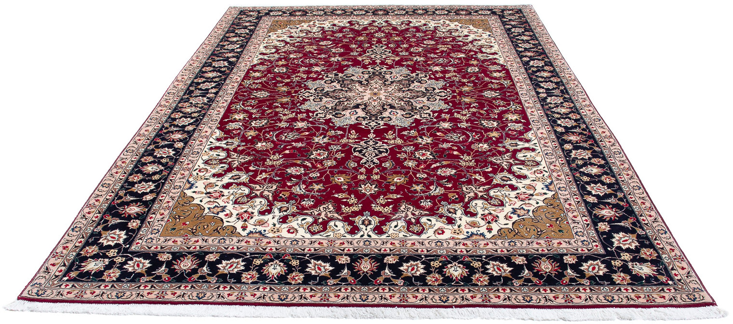 Image of morgenland Orientteppich »Perser - Täbriz - Royal - 308 x 203 cm - dunkelrot«, rechteckig, 7 mm Höhe, Wohnzimmer, Handgeknüpft, Einzelstück mit Zertifikat bei Ackermann Versand Schweiz