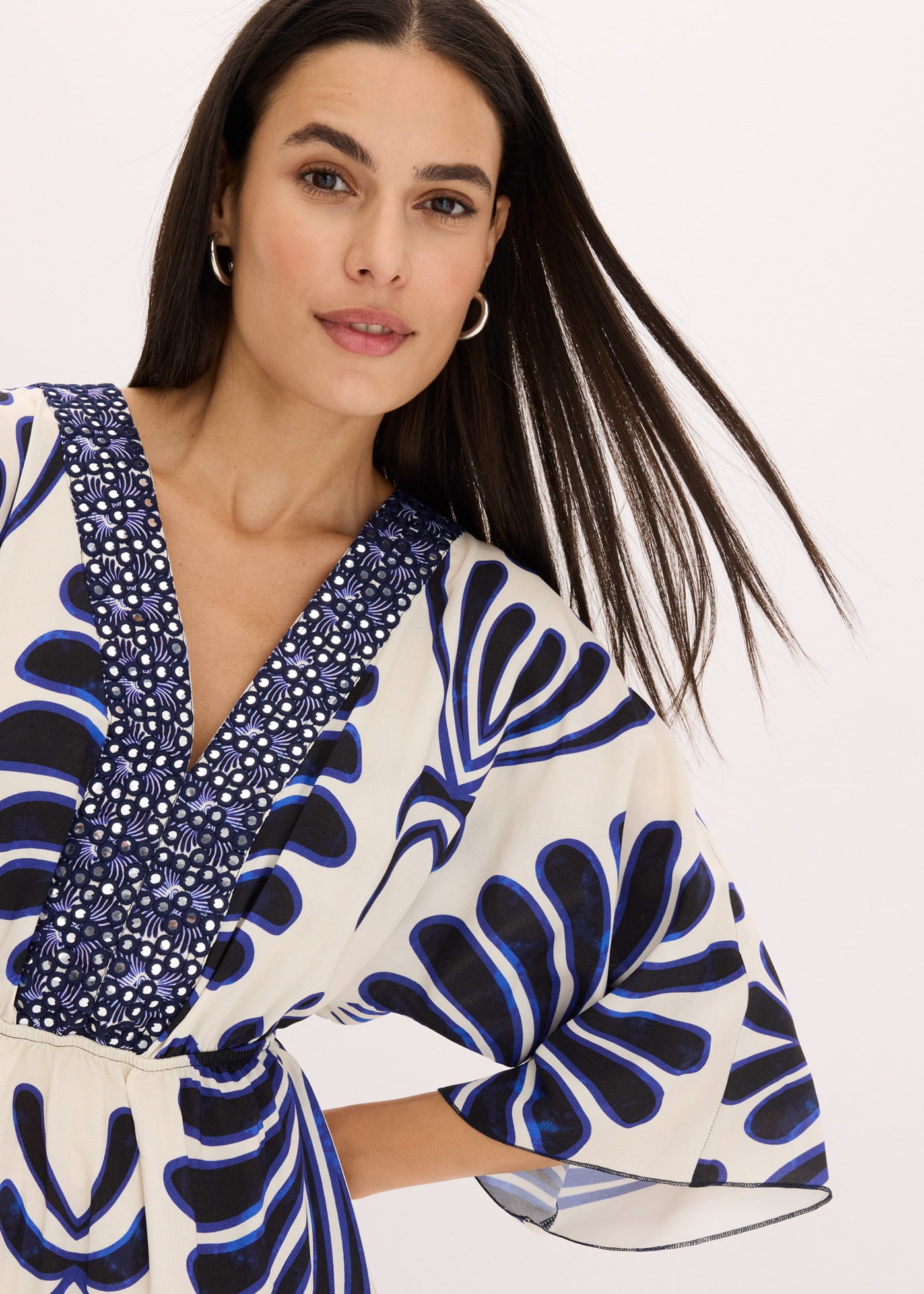 bonprix Maxi robe 1 tlg. für Frühling und Sommer, aus Viskose, Oversize Passform, mit Druck