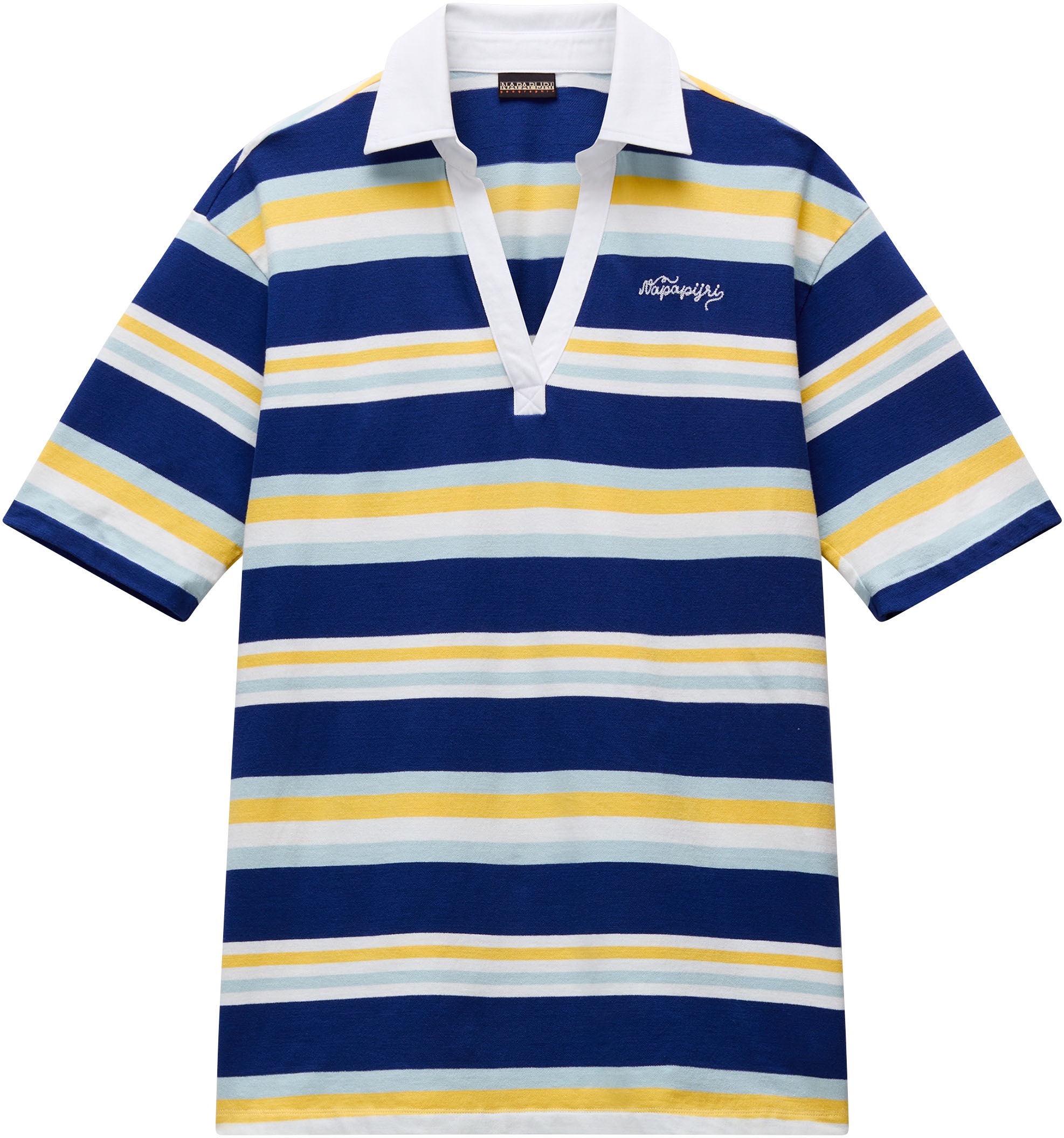 Image of Napapijri Kurzarmshirt "E-ETE SS W STRIPE SA8" Mit V-Ausschnitt