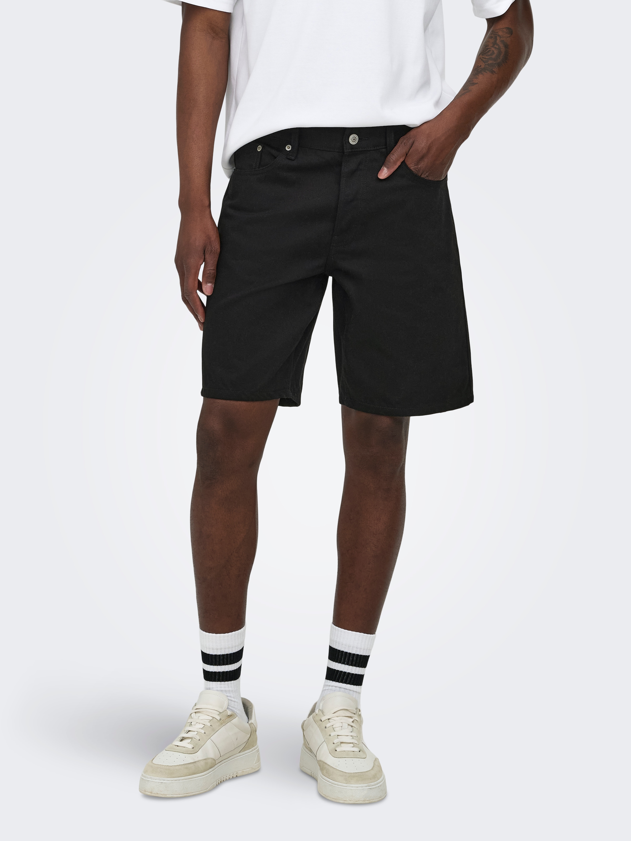 Image of ONLY & SONS Jeansshorts "ONSEDGE STAY BD 6992 AZG DNM SHORTS NOOS" Baumwolle, straight fit