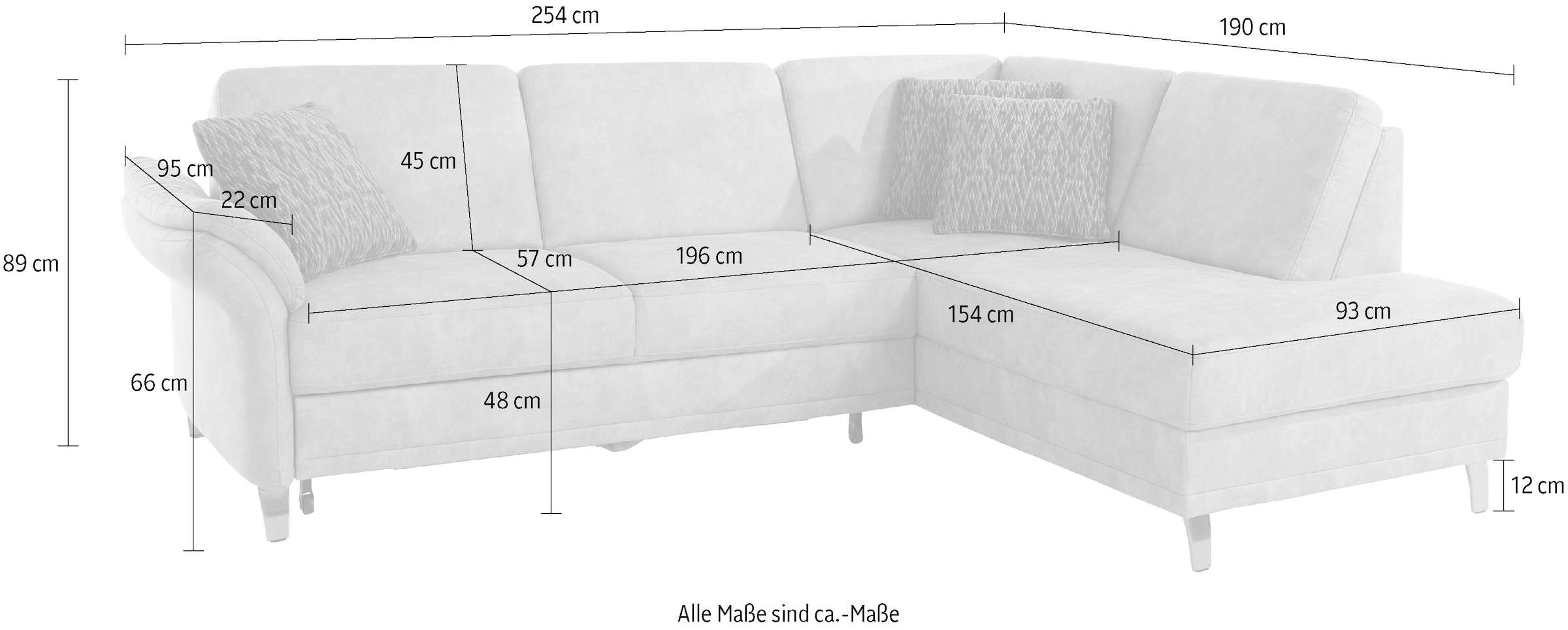 sit&more Ecksofa »Clio L-Form« wahlweise mit Bettfunktion und Bettkasten, inklusive Federkern