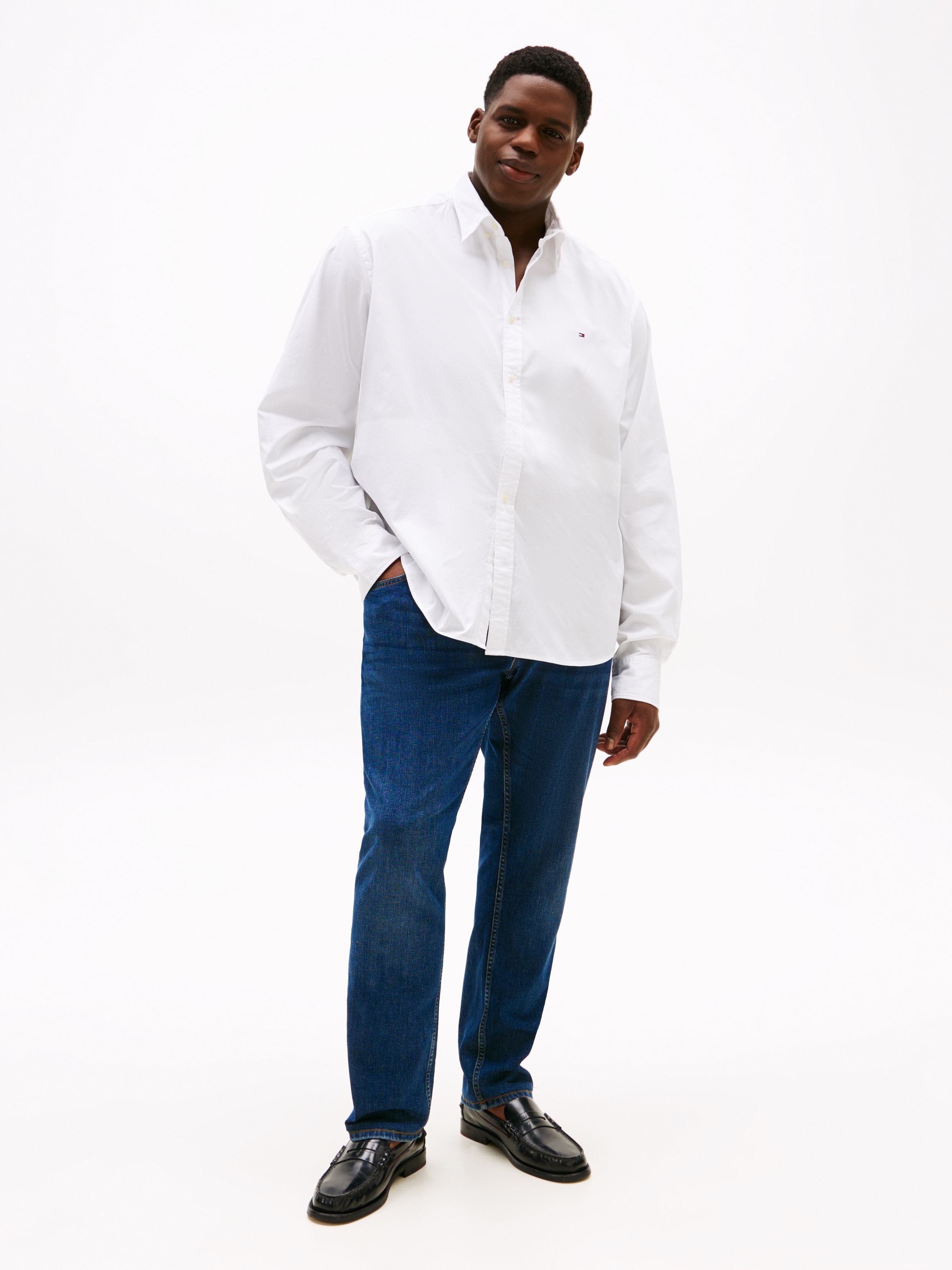 Tommy Hilfiger Big & Tall Langarmhemd »BT-FLEX POPLIN SOLID RF SHIRT-B«, Grosse Grössen