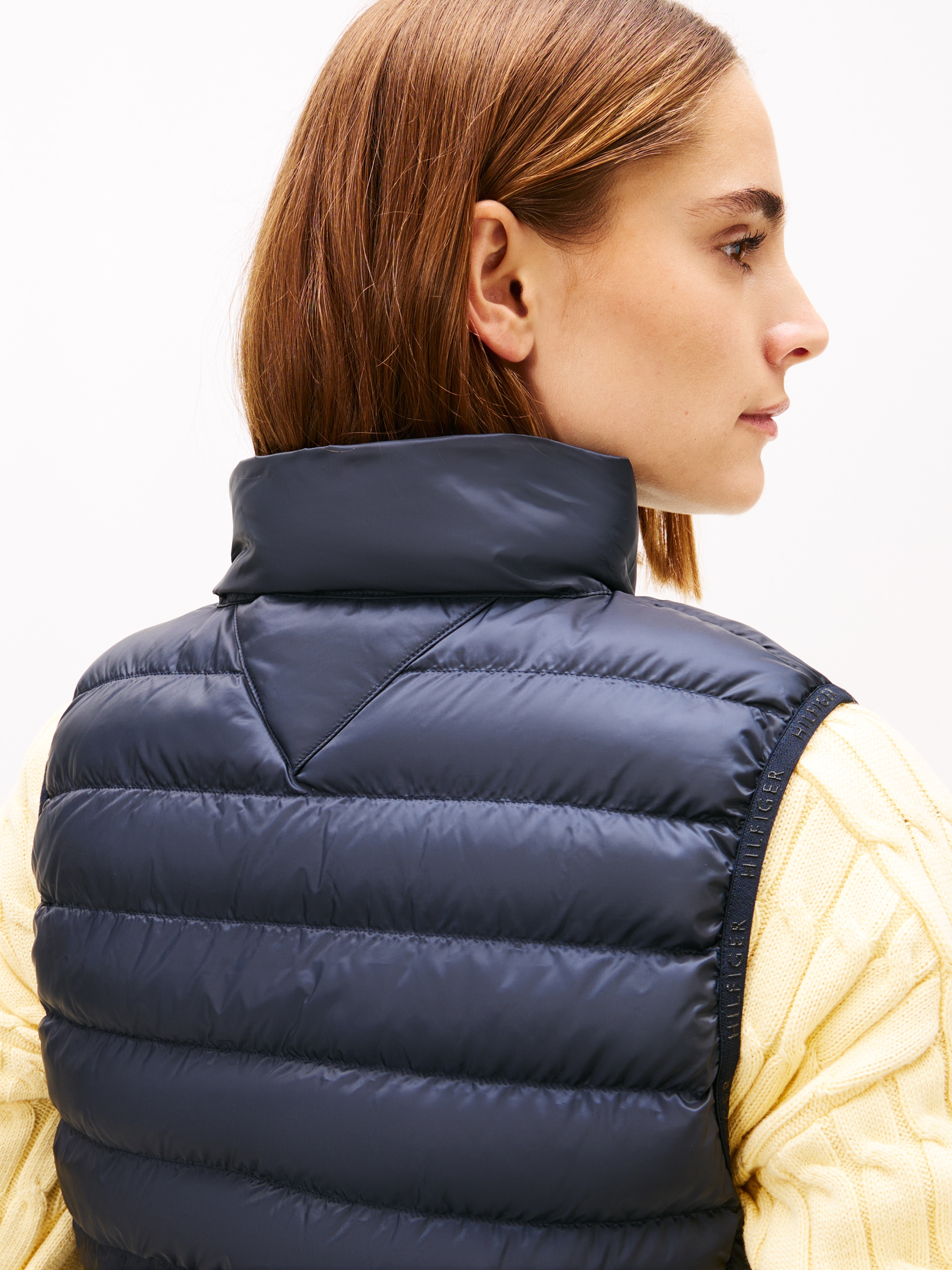 Tommy Hilfiger Gilet matelassé »LW PADDED GLOBAL STRIPE VEST« Série Global TH WOMEN,  capuche amovible, gilet de transition