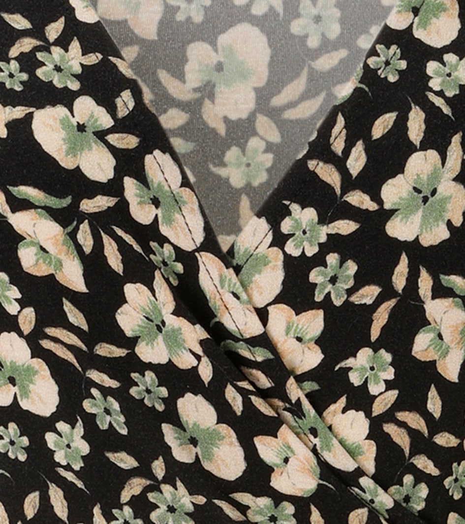 Aniston CASUAL Robe en jersey imprimé de petites fleurs et feuilles - NOUVELLE COLLECTION