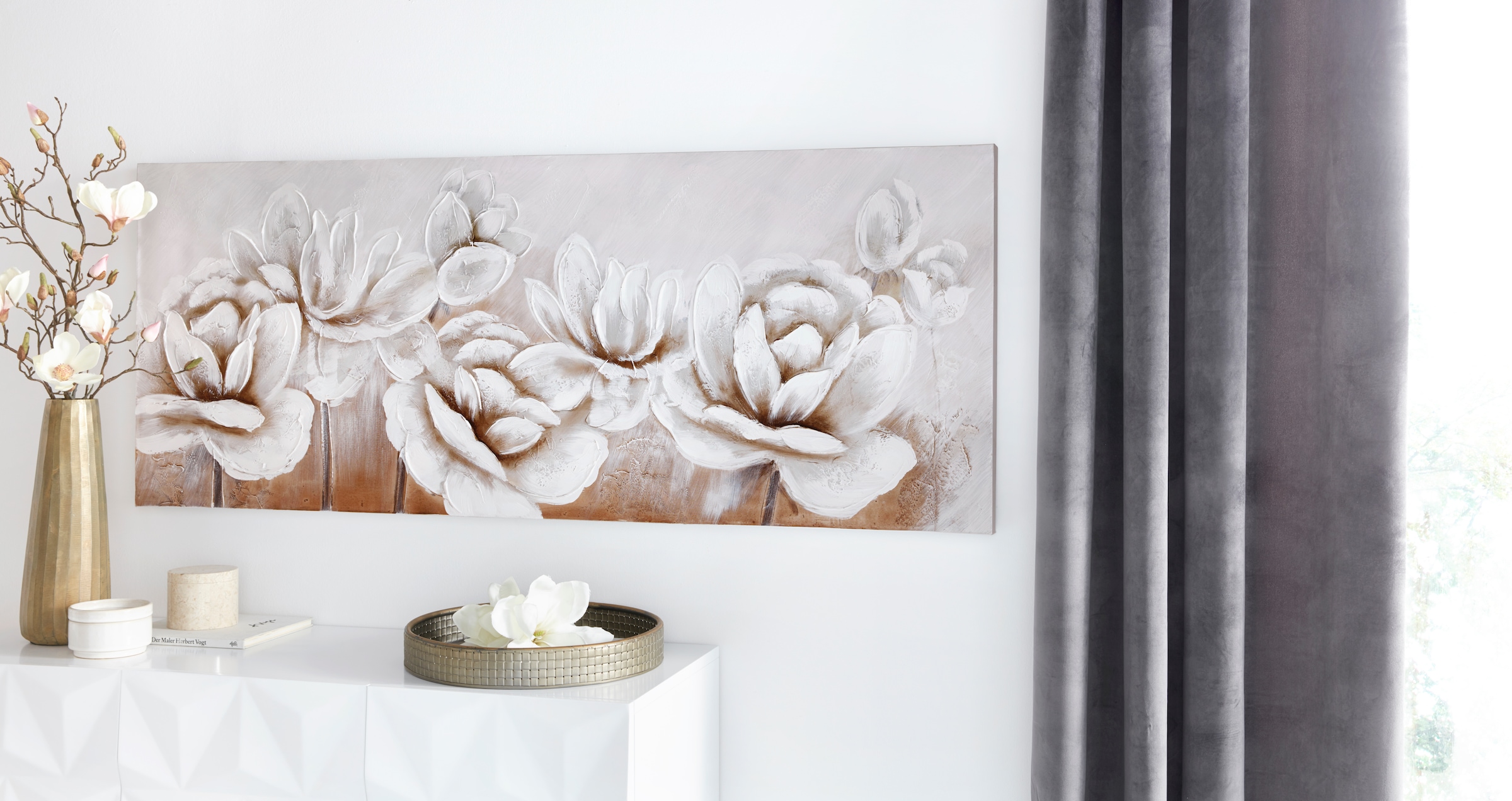 Home affaire Gemälde »Flowers«, Blumen-Blumenbilder, 150/60 cm kaufen