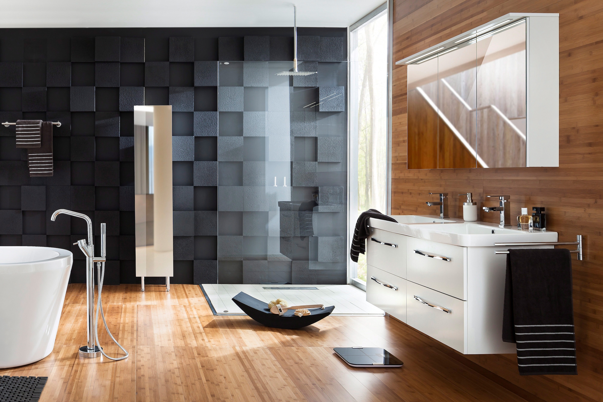 Schildmeyer Spiegelschrank »Profil 16 made in Germany« Breite 120 cm, 3-türig, 2x LED-Beleuchtung, Schalter-/Steckdosenbox