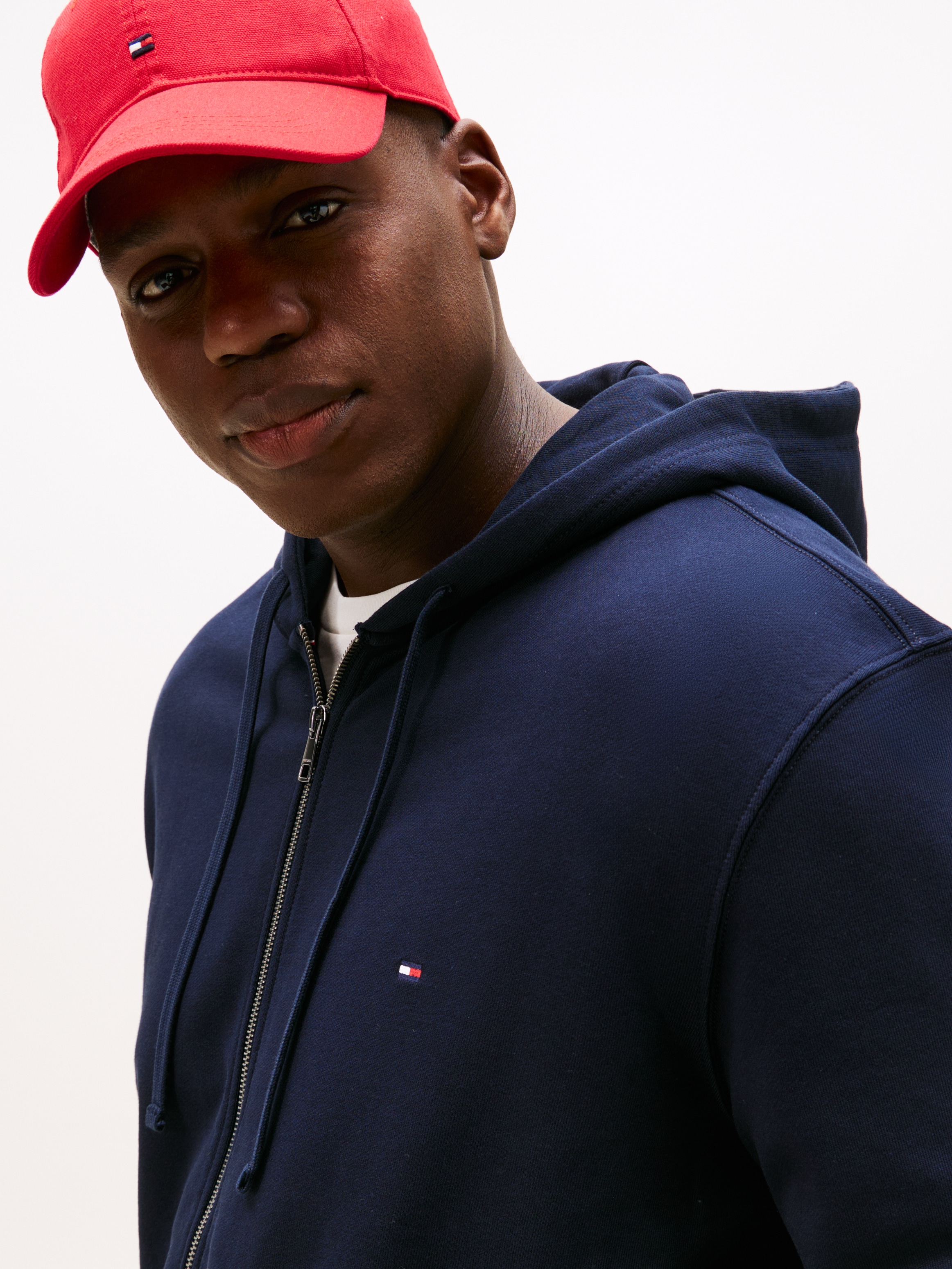 Tommy Hilfiger Big & Tall Kapuzensweatjacke »BT-ESSENTIAL TERRY ZIP THROUGH«, Grosse Grössen, Kapuze mit Tunnelzug