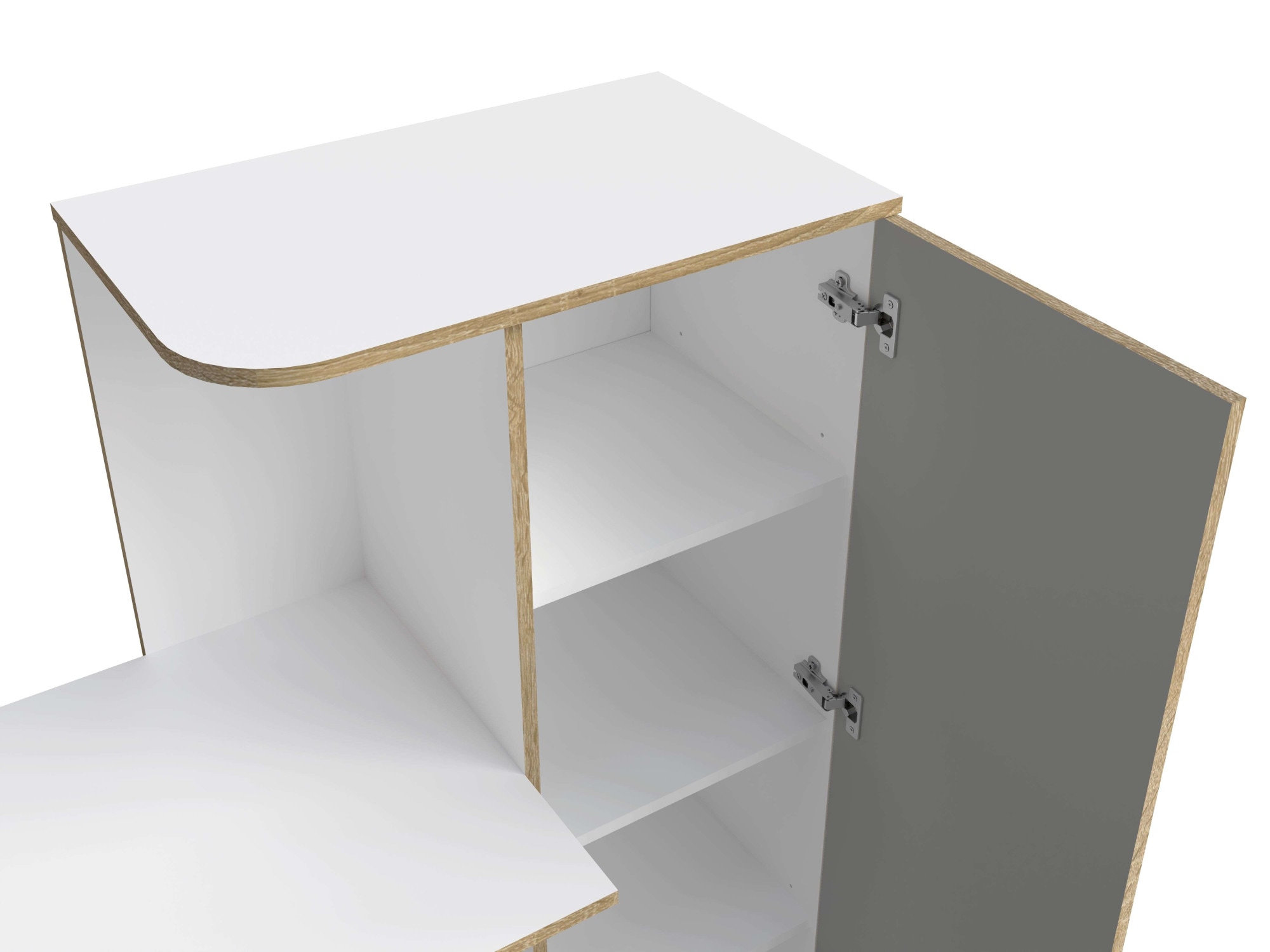 Home affaire Schreibtisch »ELLETE Computertisch mit viel Stauraum, Masse B/T/H: 160/53,3/128,7 cm«, Bürotisch mit 1 Tür und mehreren Regalfächern
