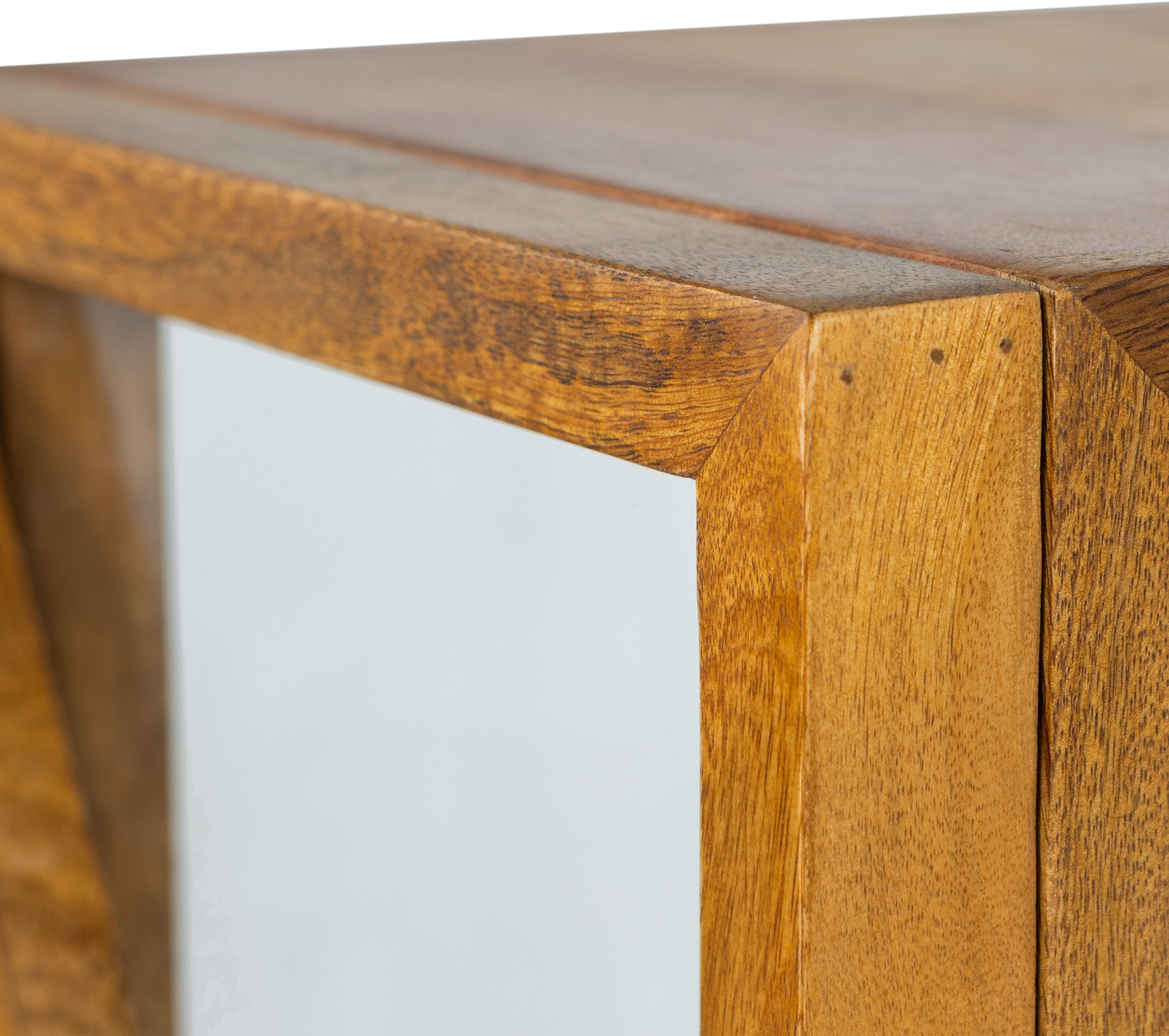 WOOOD Vitrine »Kella Mangoholz mit Glastüren und Glaseinlegeböden 40 x 39 x 137 cm« Tragkraft 5–7 kg pro Glasboden, Wandbefestigung empfohlen