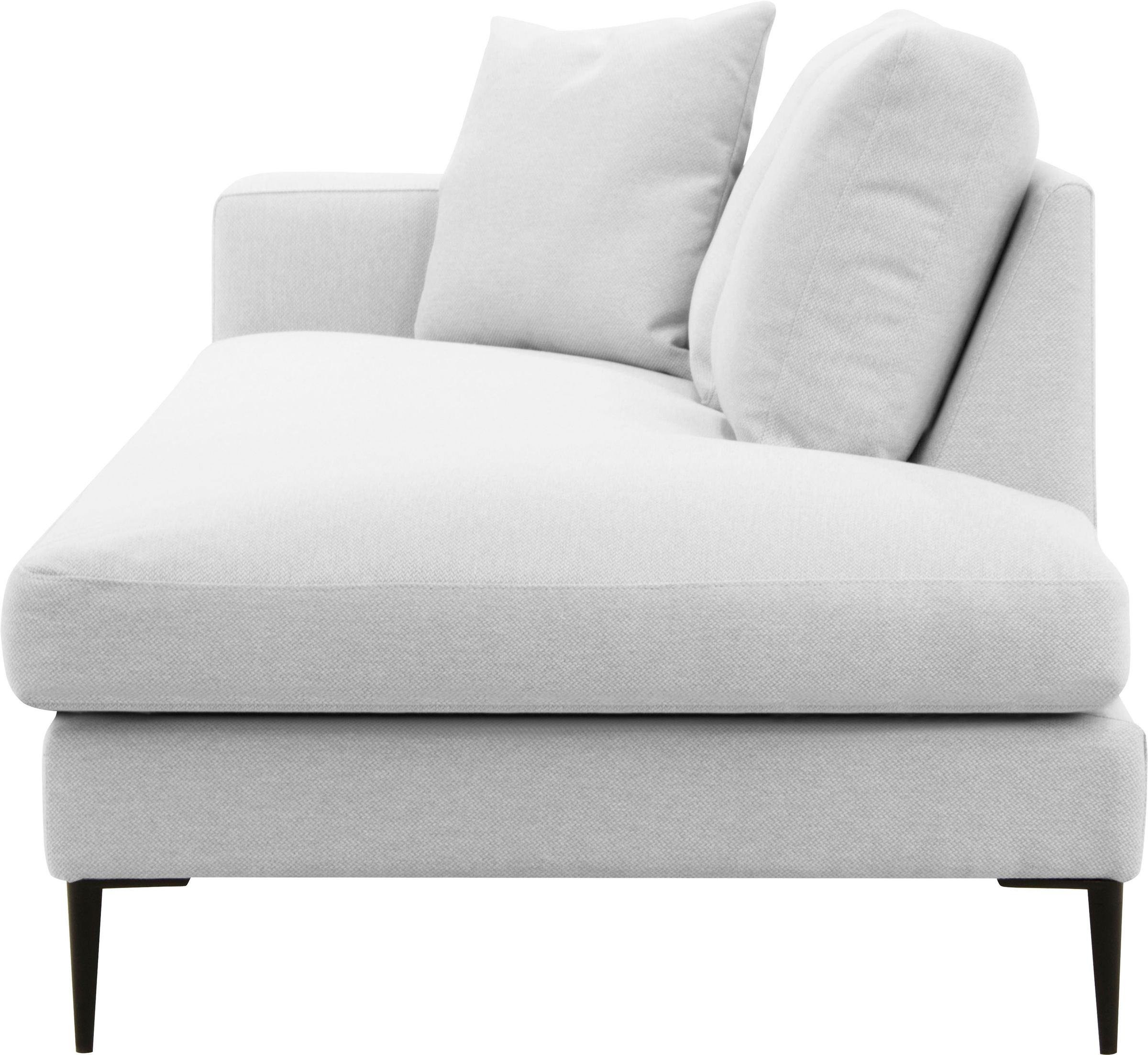Leonique Recamiere »Cozy Chaiselongue, Masse B/T/H: 195/97/80 cm«, mit losen Kissen und Metallbeinen, Armlehne links oder rechts wählbar