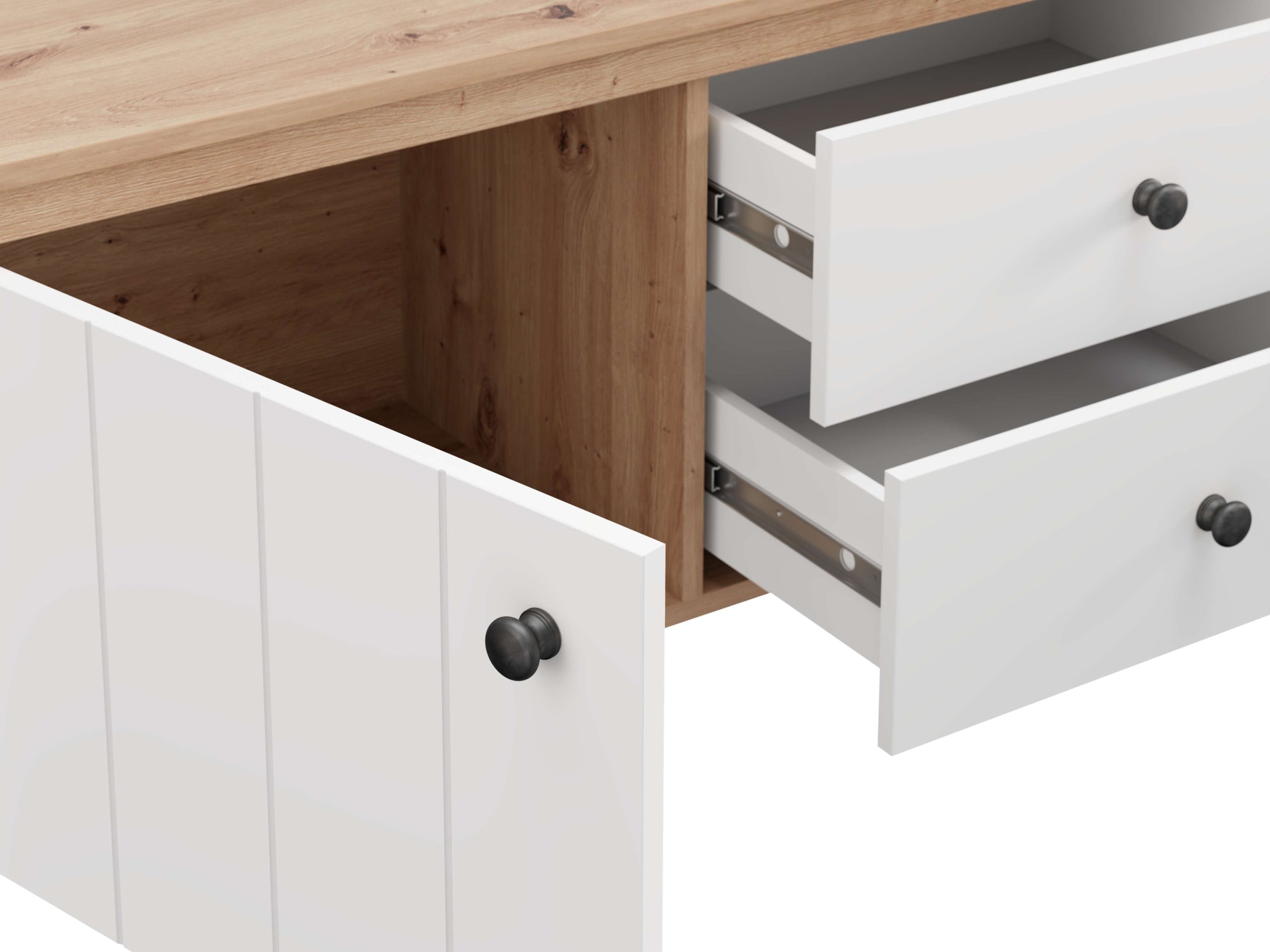 Home affaire Table basse »BEDFORD, TV-Board, TV-Kommode, TV-Schrank, TV-Unterschrank, TV-Möbel« Profil MDF 2D recouvert, marquage à chaud