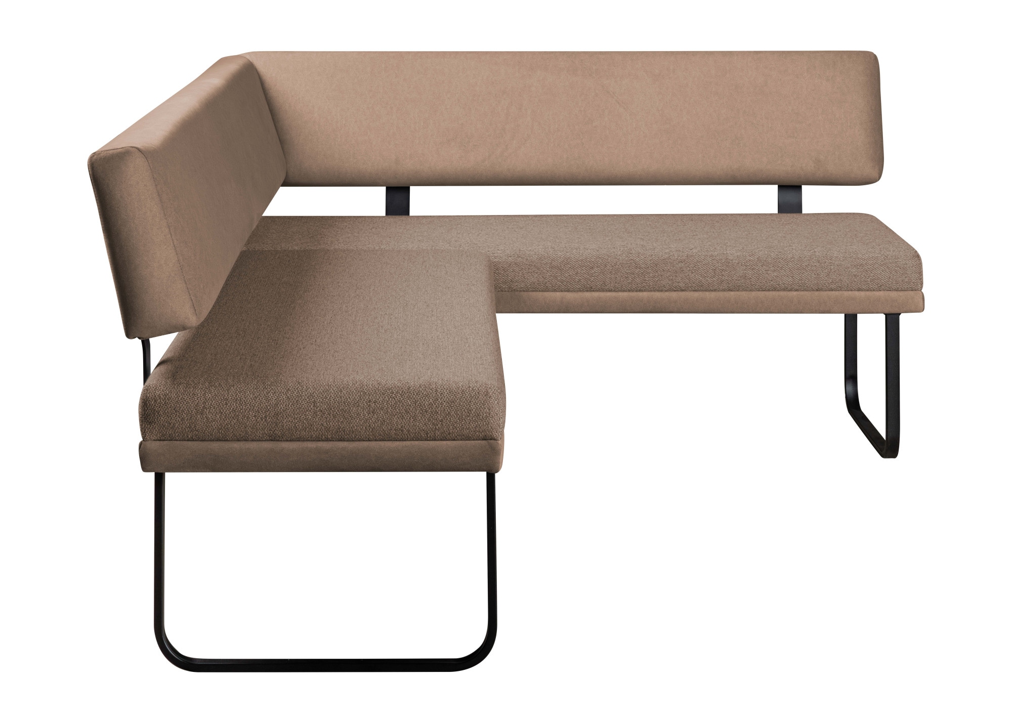 GOODproduct Eckbank »Gabi Esszimmerbank, Bank, Küchenbank, Polsterbank« Gestell aus matt-schwarzem Flachmetall, stabil, 2-Stoff-Design