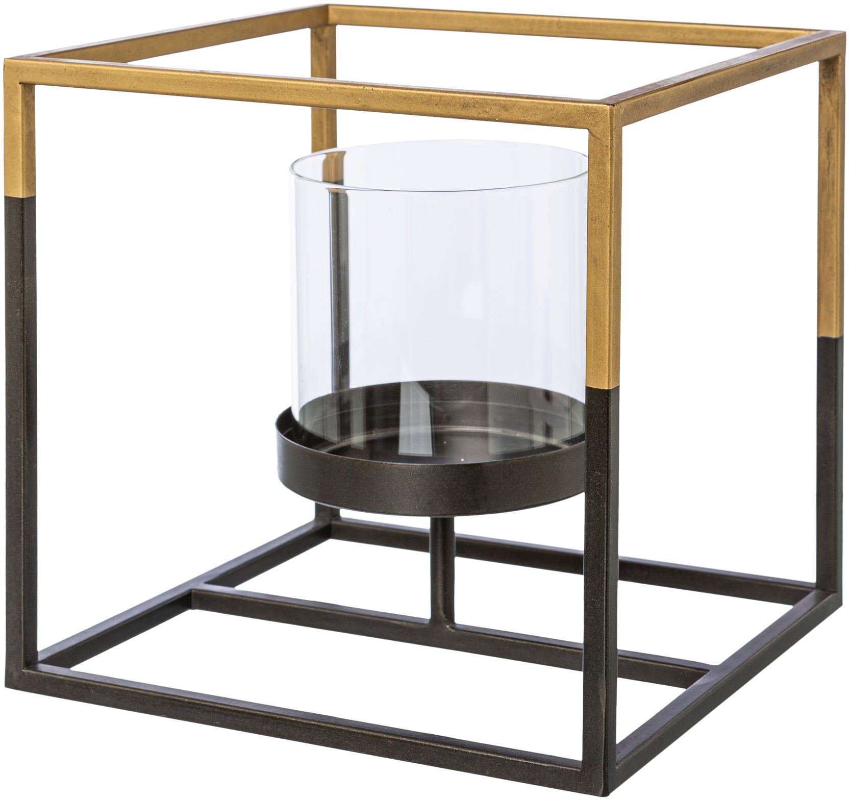 Creativ deco Teelichthalter, (1 St.), mit Glas, für Stumpenkerzen, Höhe ca. 20 cm