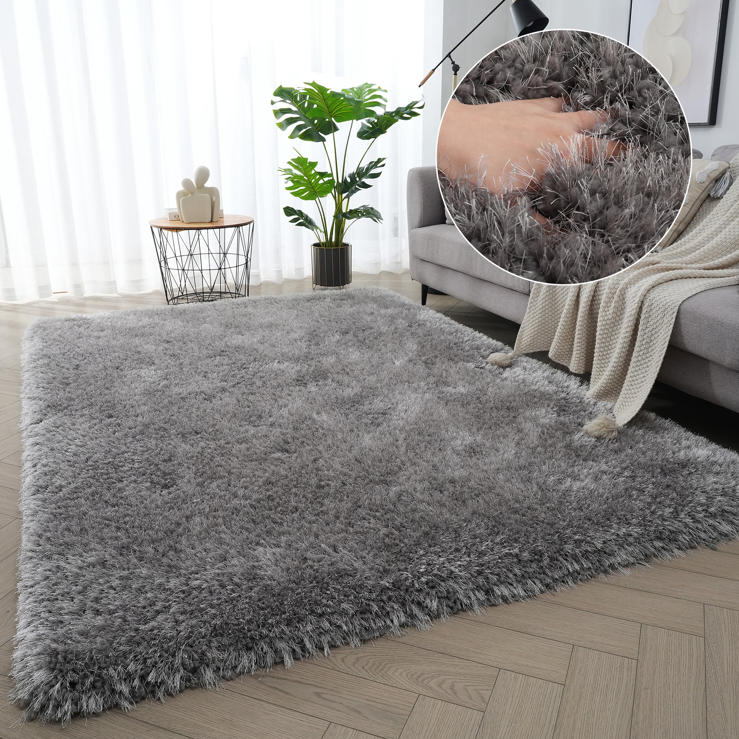 Image of GOODproduct Hochflor-Teppich "Micro exclusiv Teppich, sehr hoher Flor, weich durch Mikrofaser" rechteckig 78 mm Höhe sehr weich, flauschig, uni, Wohnzimmer, Schlafzimmer, Kinderzimmer