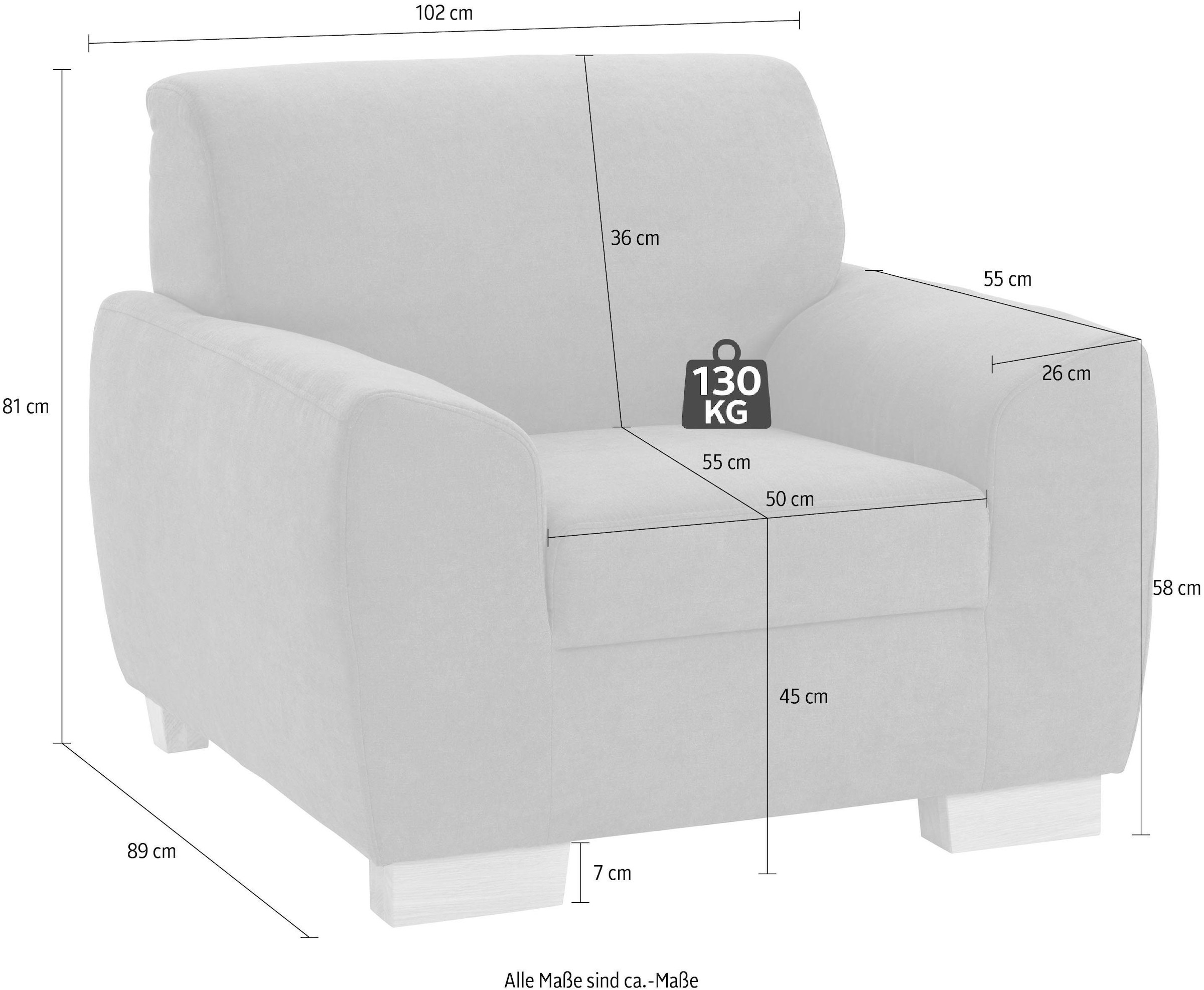 DOMO collection Sessel »Incanto, kubische Formensprache, komfortabel, flache Armlehnen«